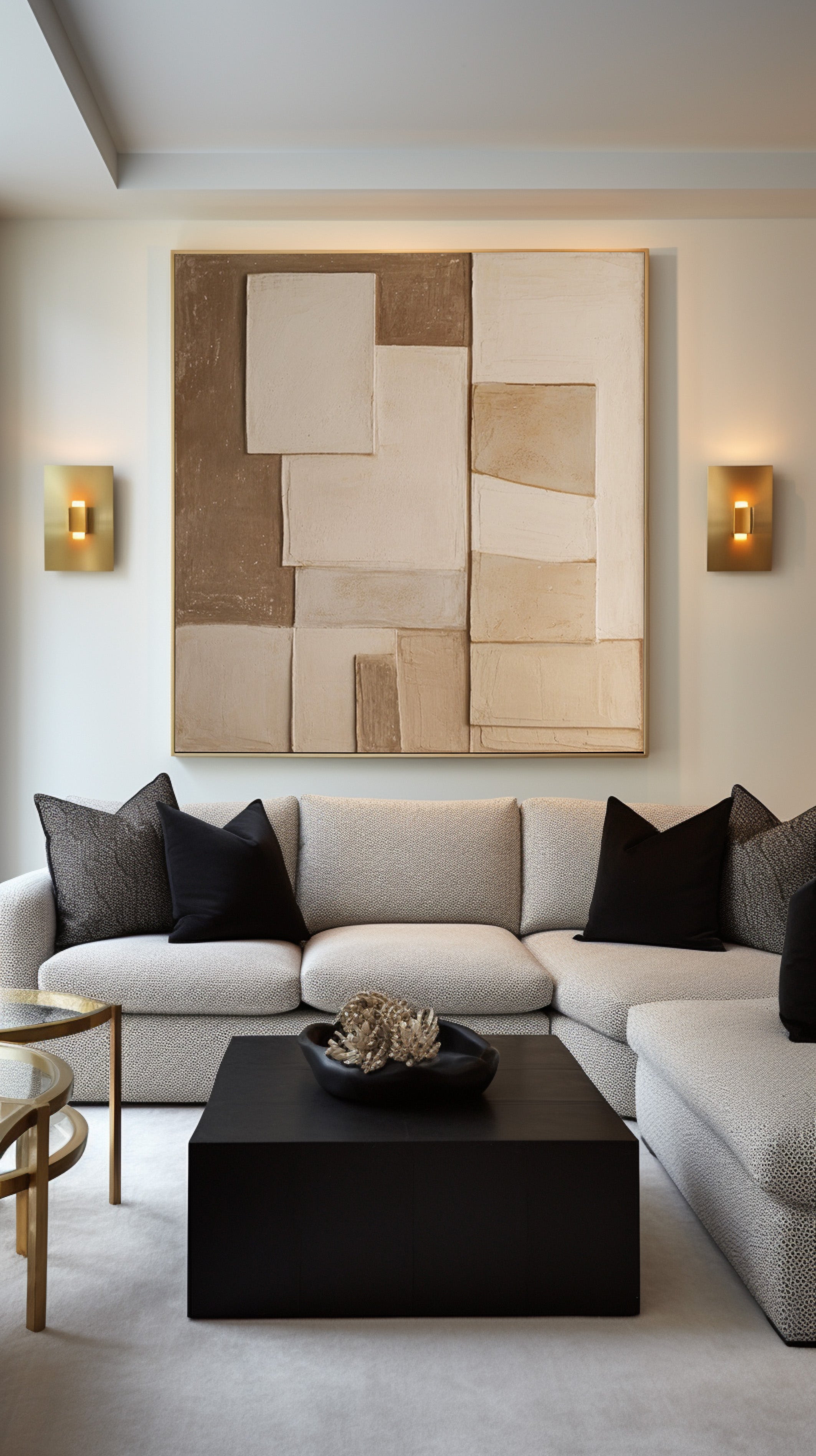 Wabi Sabi Neutral Canvas with Softly Textured Imperfect Forms #BGA 289