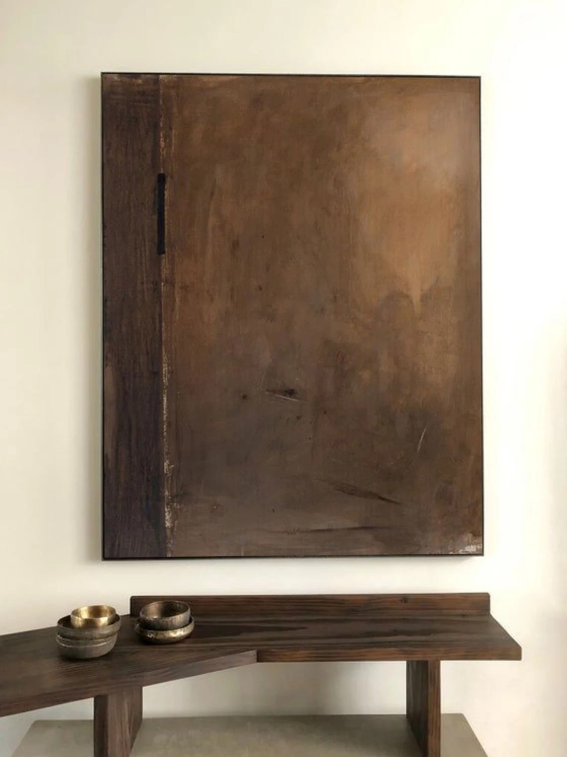 Silent Sediment: Brown Tonal Wabi-Sabi, Modern Textured Piece #BGA 157