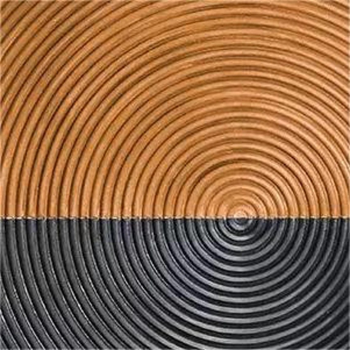Dual Resonance: Abstract Circular Art, Two-Tone Textured Art #BGA 217