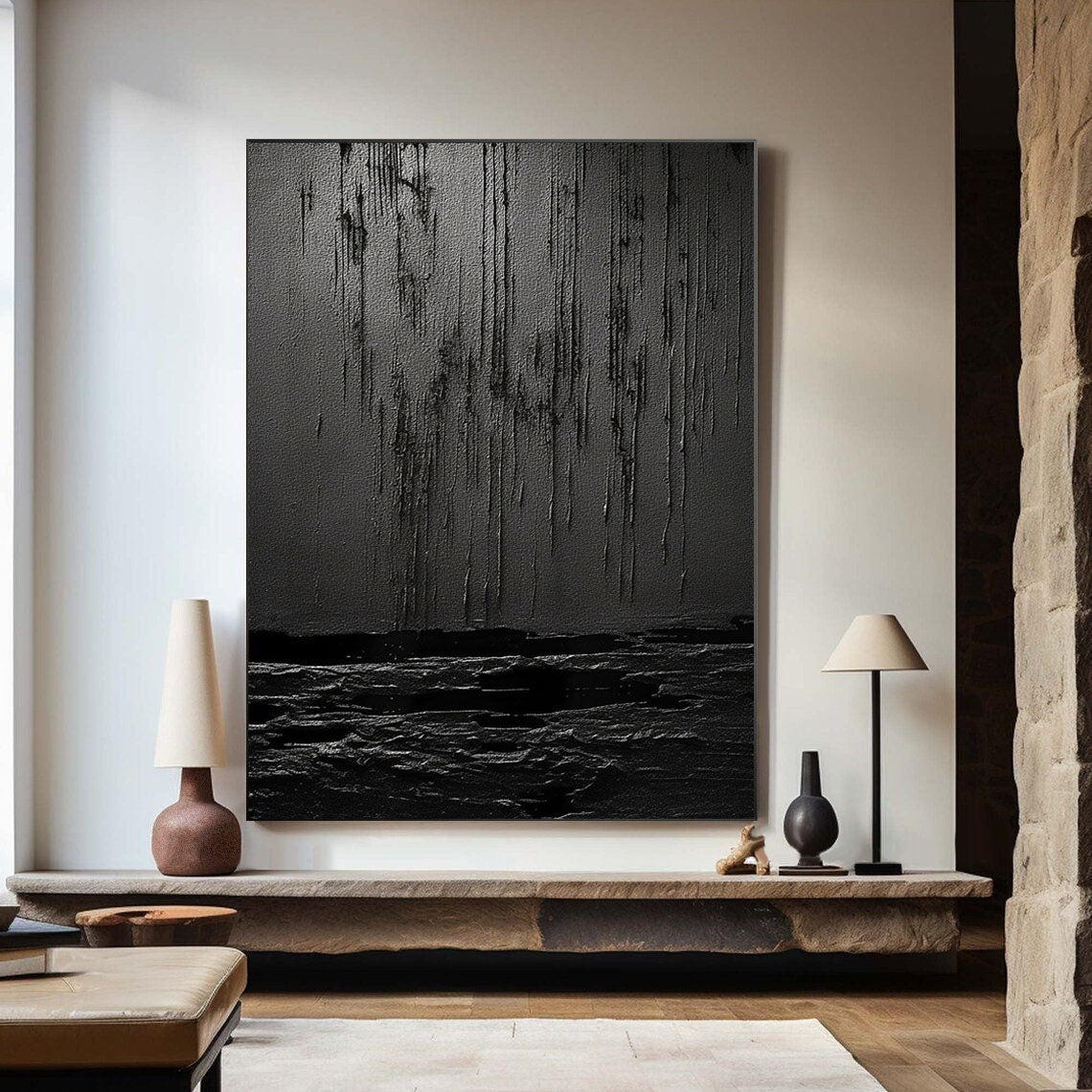 Black Minimalist Painting #BM 019