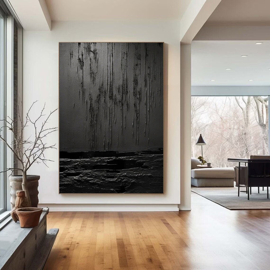 Black Minimalist Painting #BM 019