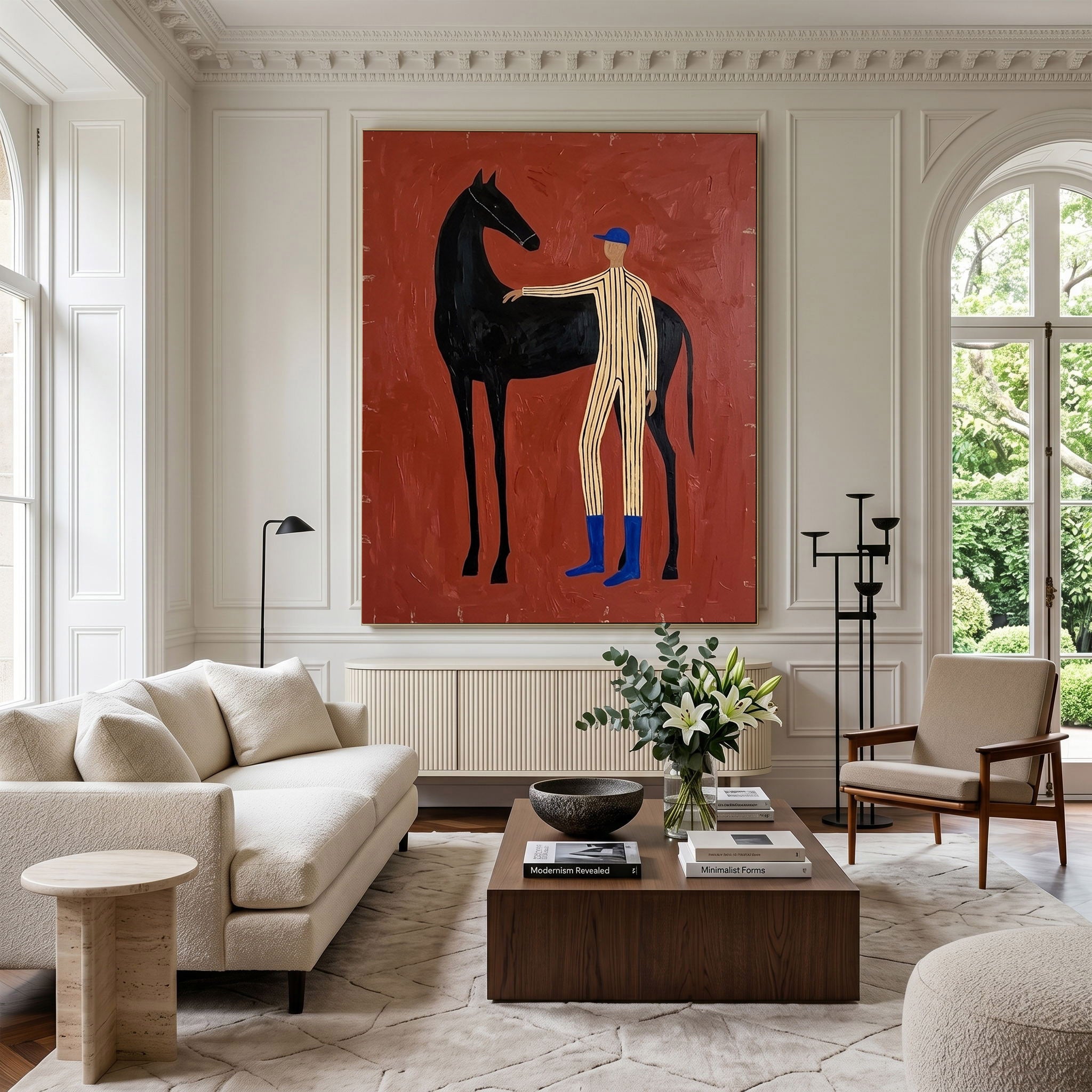 Large Cowboy Horse Wall Art Modern Western Oil Painting Contemporary Ranch Decor