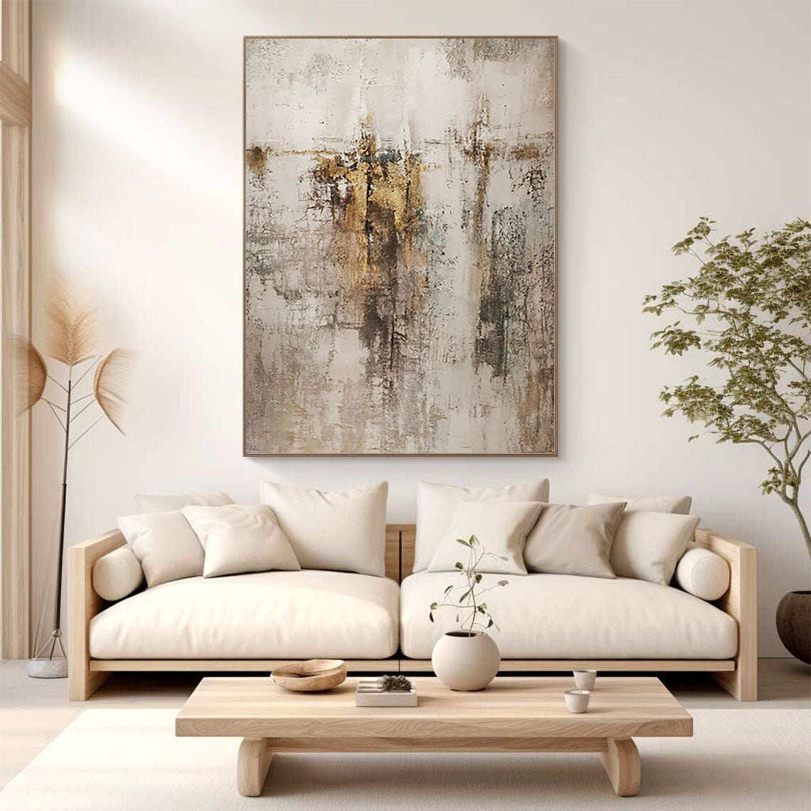 Beige & Brown Abstract Painting #BBA 020