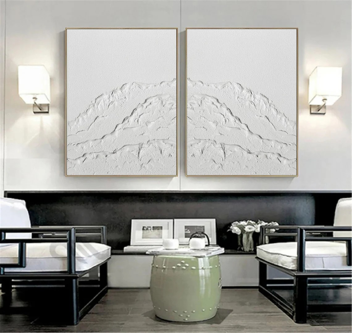 Abstract White Texture Art for Modern Spaces #BGA 039