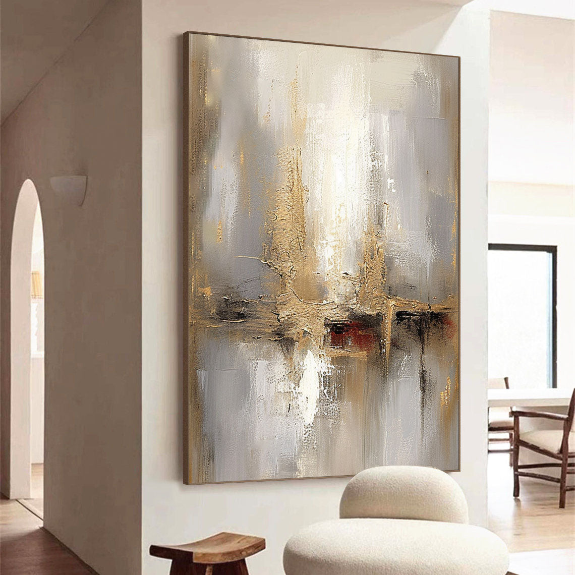 Beige & Brown Abstract Painting #BBA 027