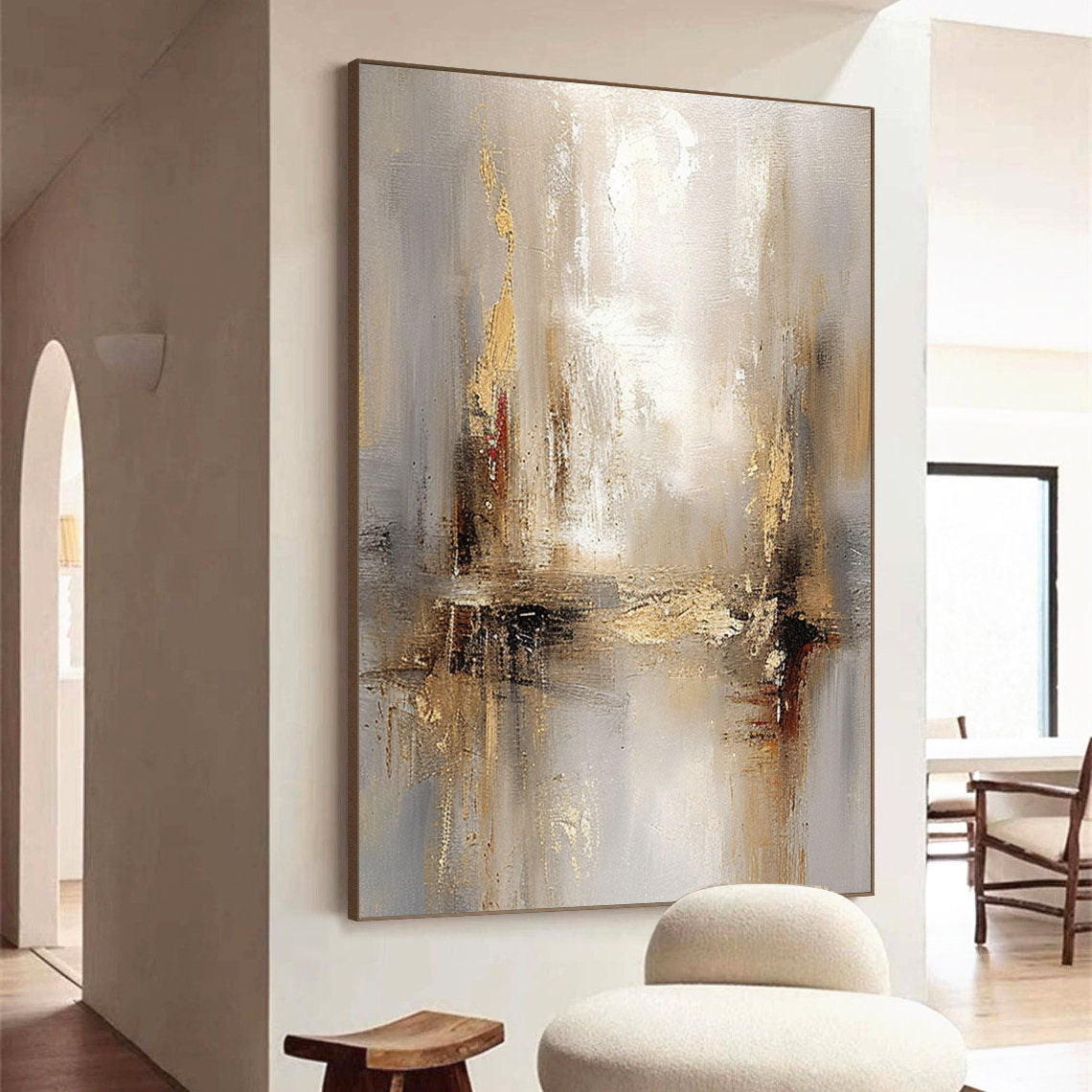 Beige & Brown Abstract Painting #BBA 029