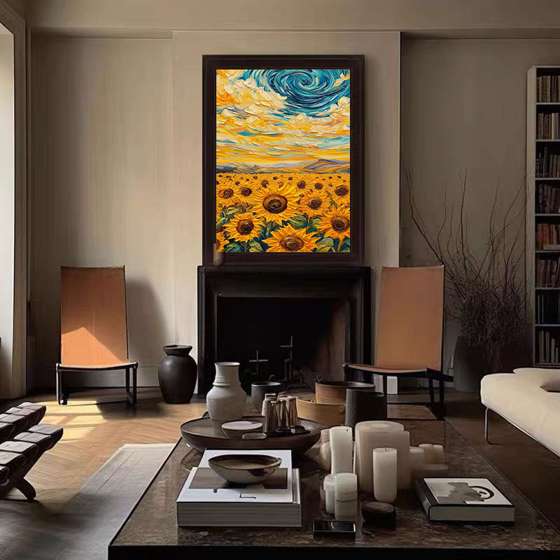 Sunflowers under Starry Sky, A Van Gogh Inspired Canvas #BGA 082