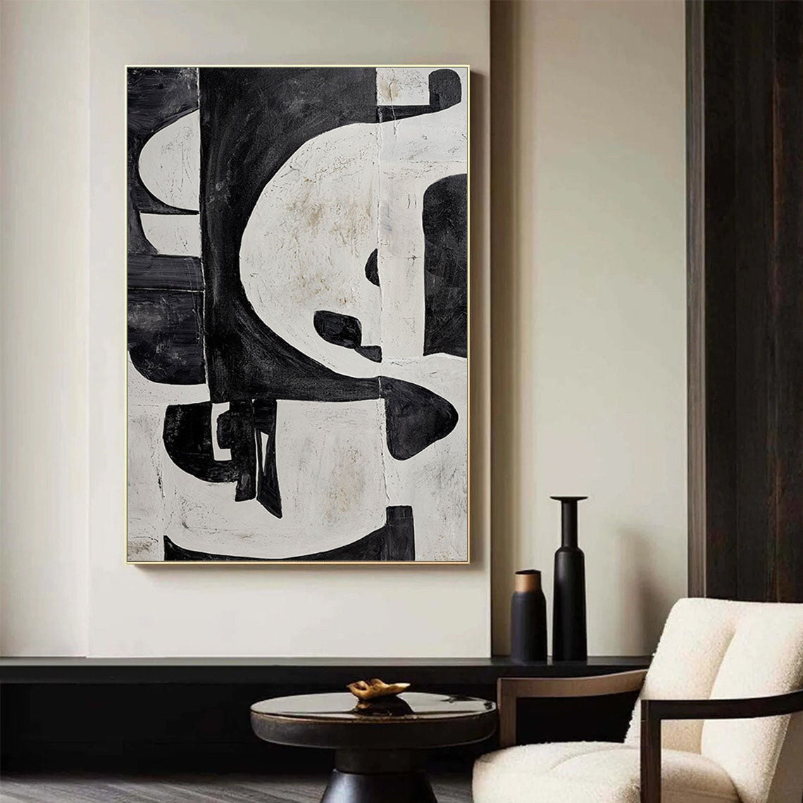 Black & White Abstract Painting #BWA 009