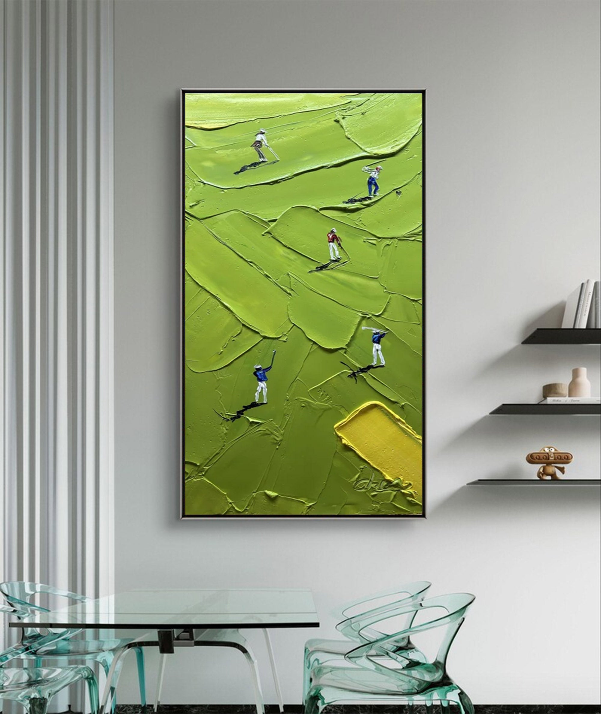 Large Figurative Impasto Golf Art | MuroArt #WGA 022