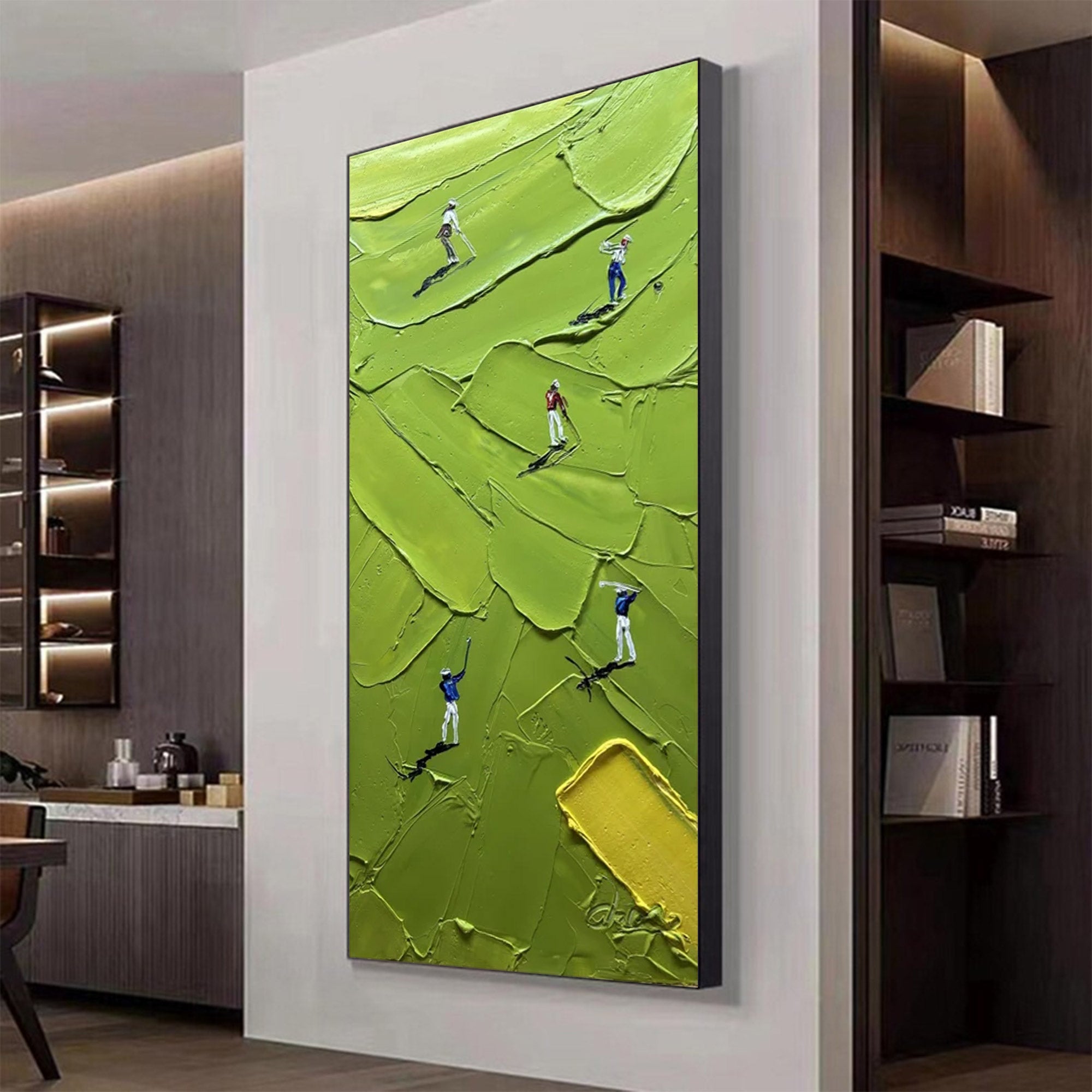 Large Figurative Impasto Golf Art | MuroArt #WGA 022
