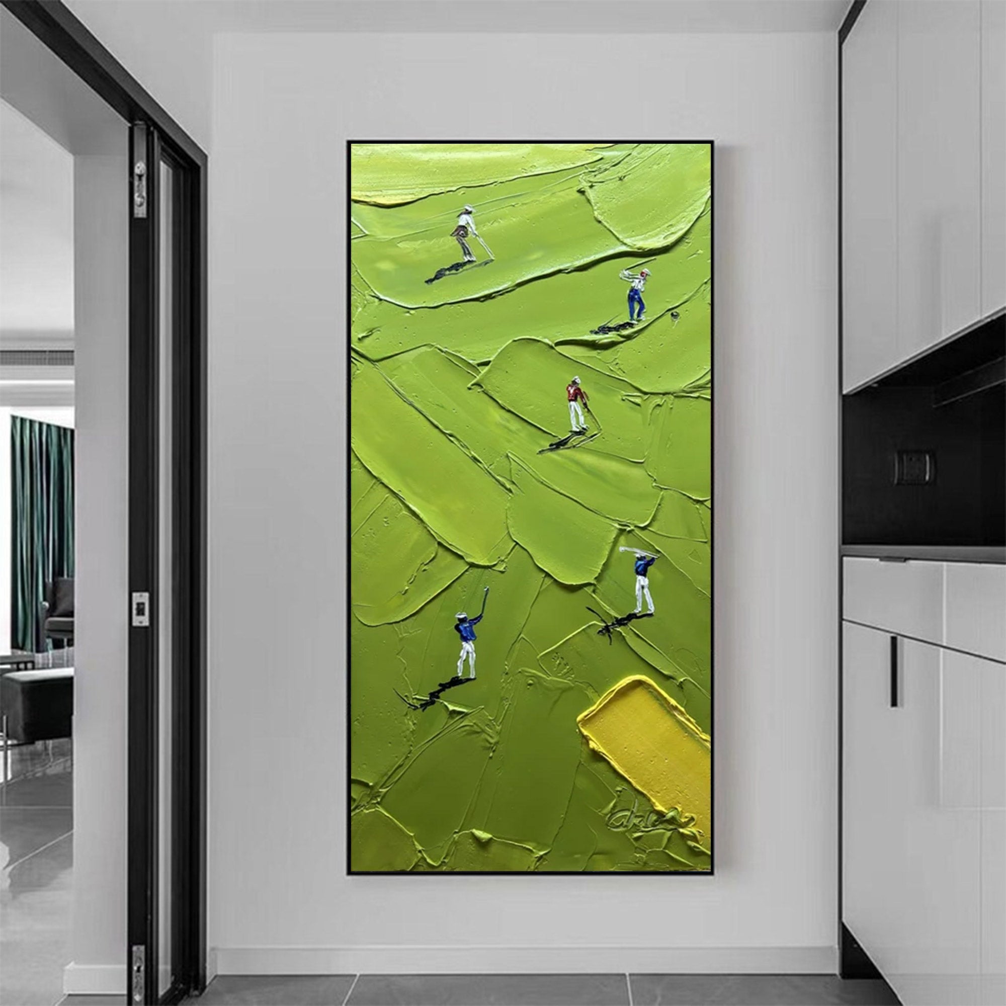 Large Figurative Impasto Golf Art | MuroArt #WGA 022