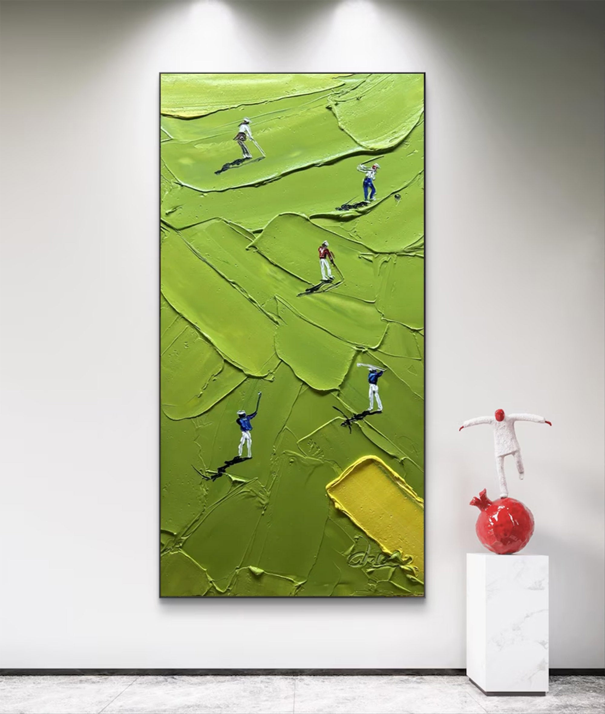 Large Figurative Impasto Golf Art | MuroArt #WGA 022