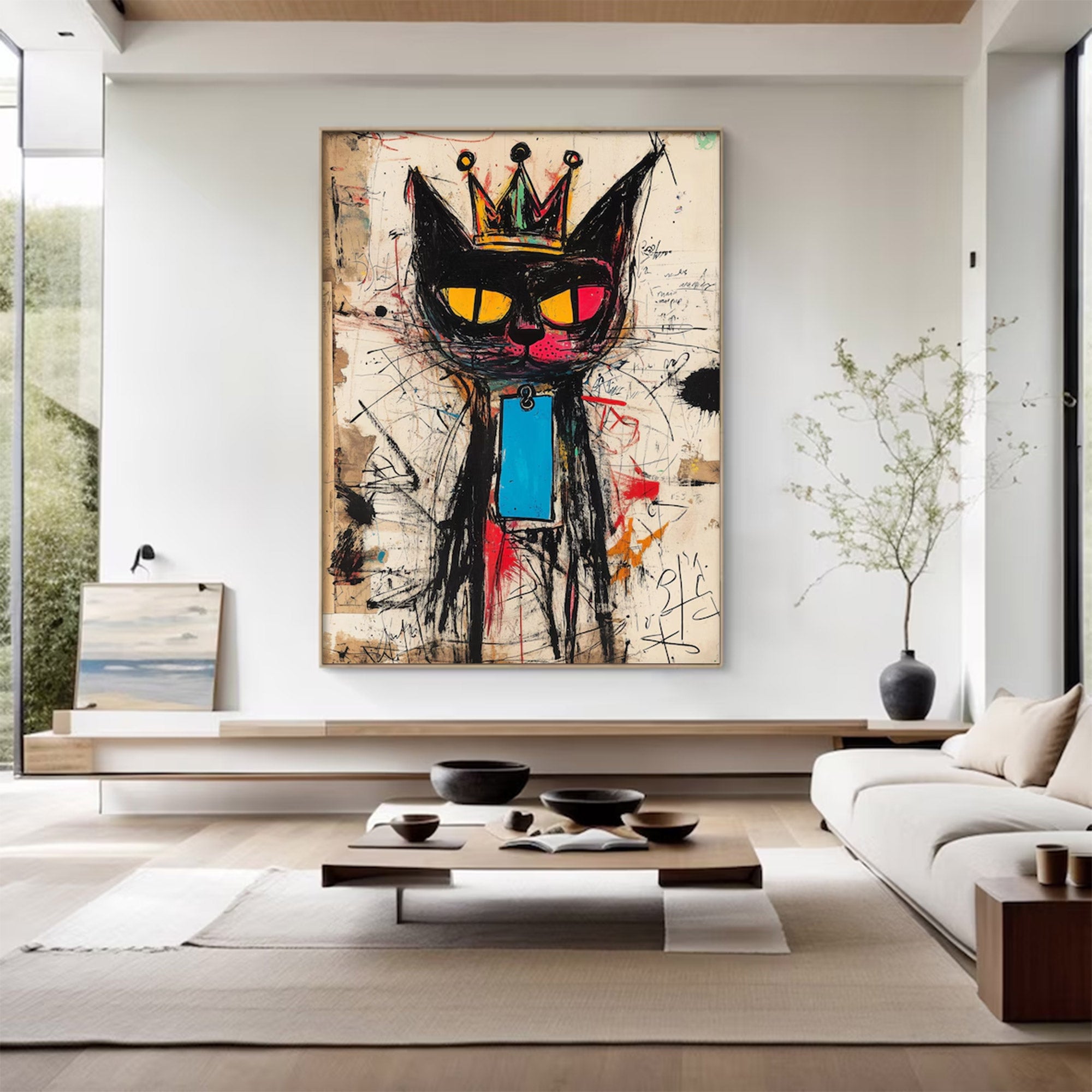 Large Contemporary Neutral Abstract Art | MuroArt #WGA 010