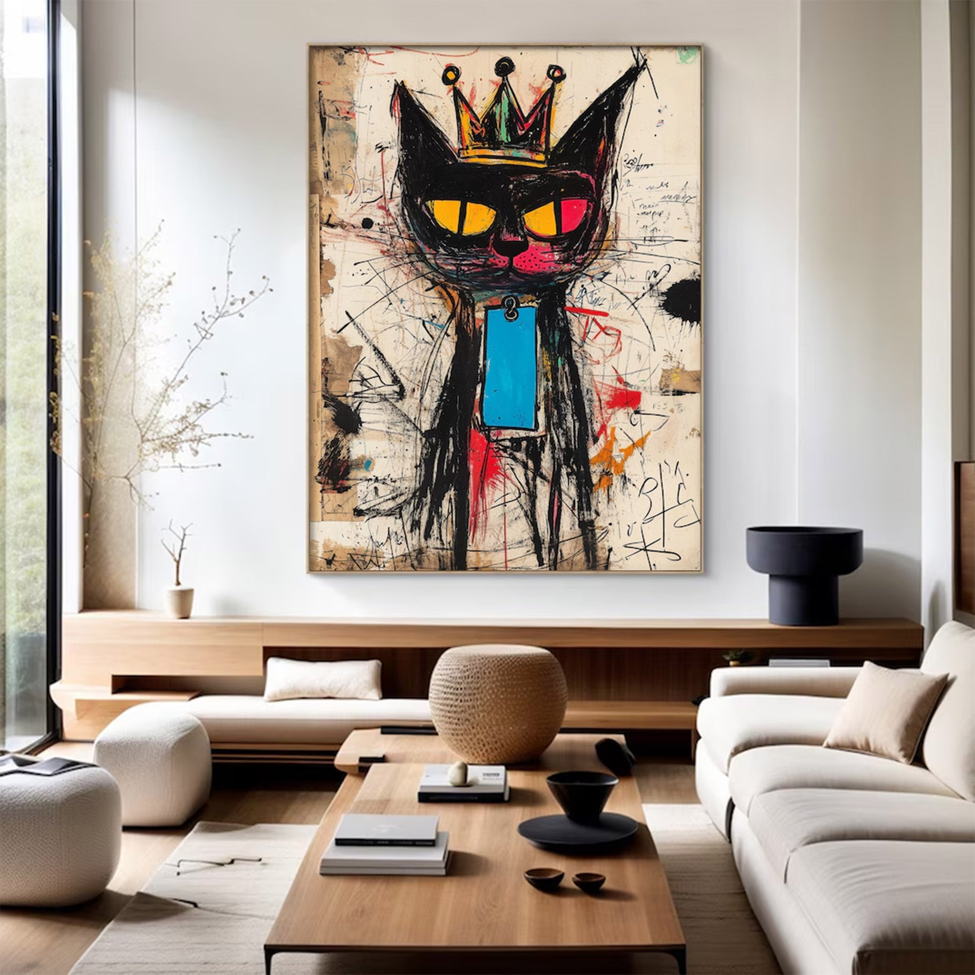 Large Contemporary Neutral Abstract Art | MuroArt #WGA 010