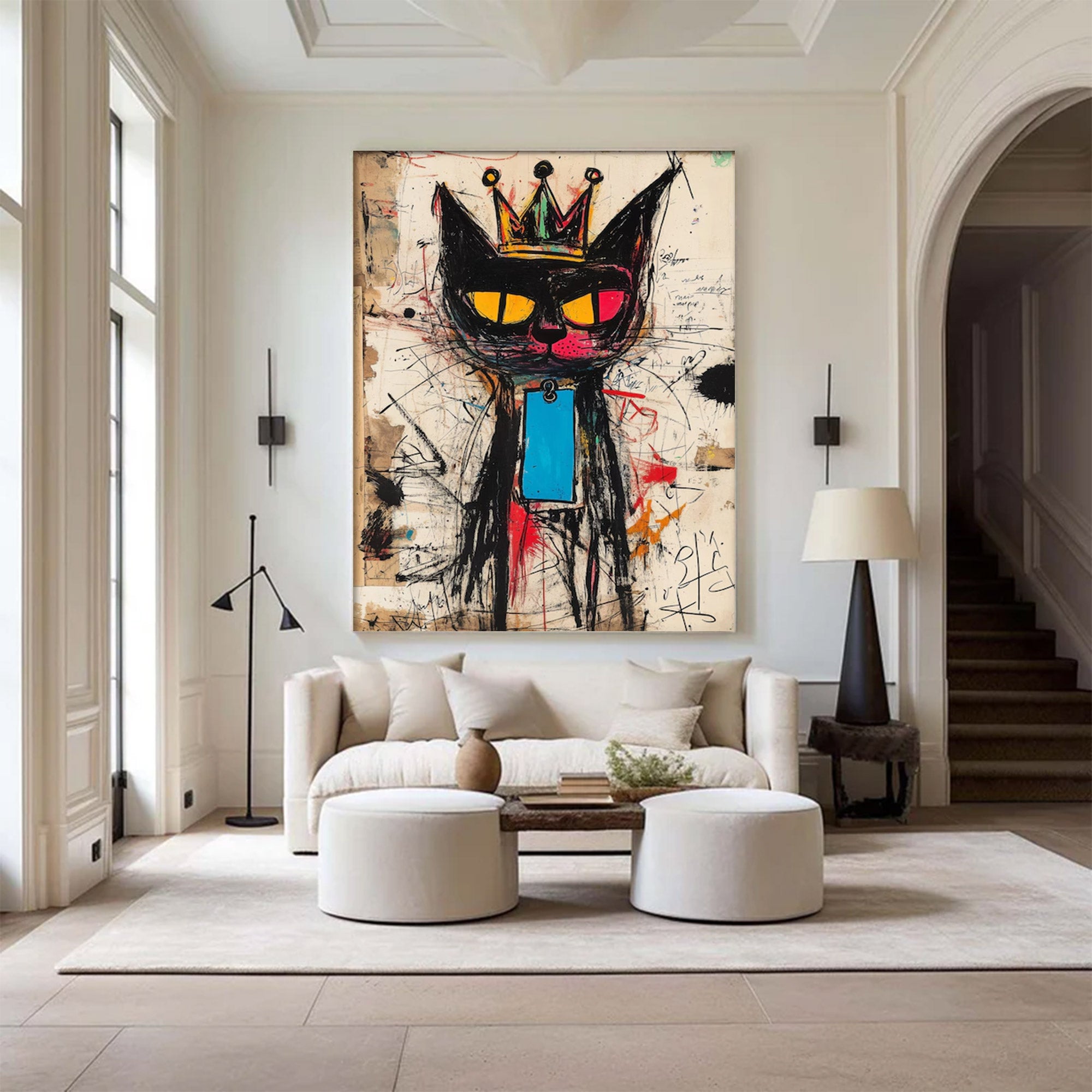 Large Contemporary Neutral Abstract Art | MuroArt #WGA 010
