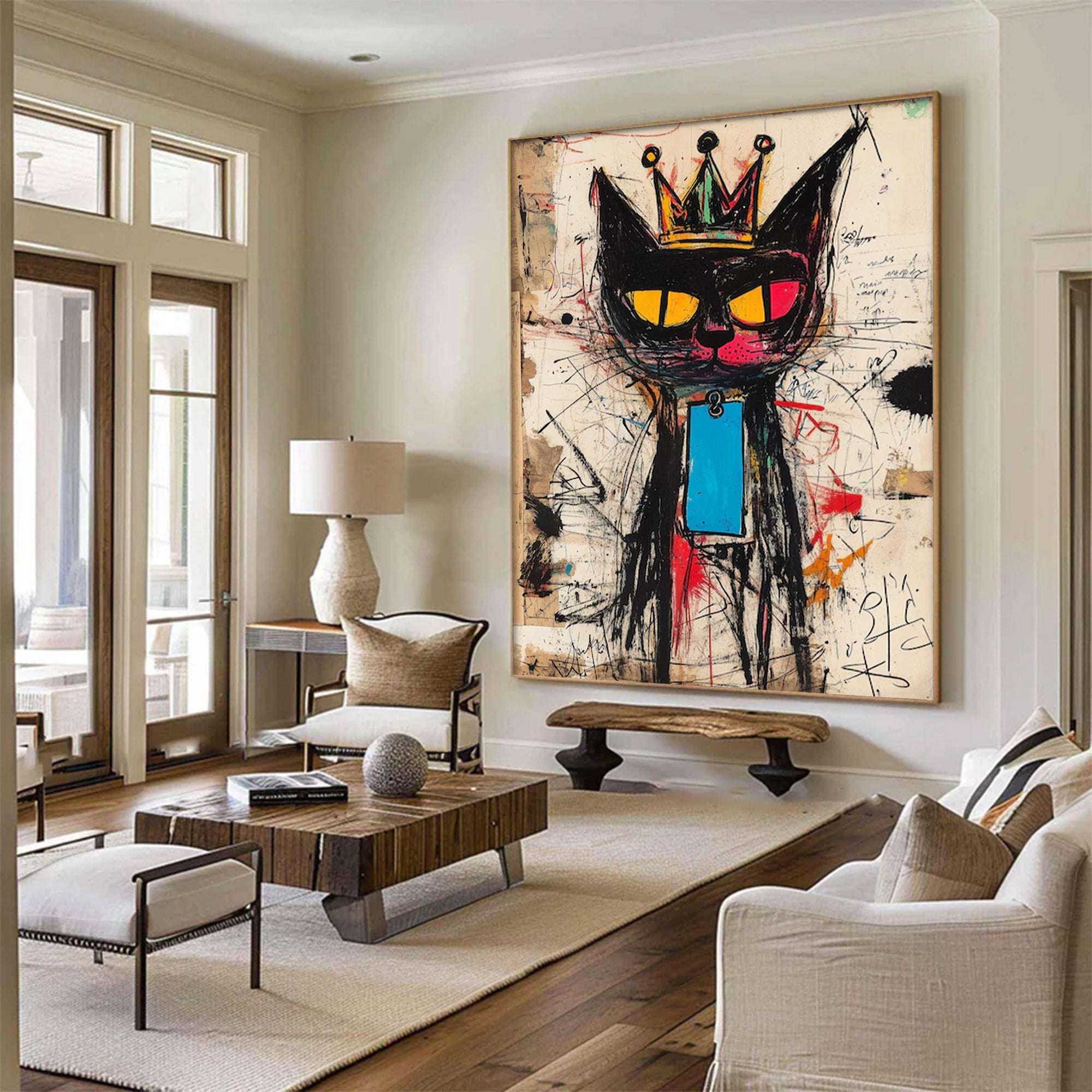 Large Contemporary Neutral Abstract Art | MuroArt #WGA 010
