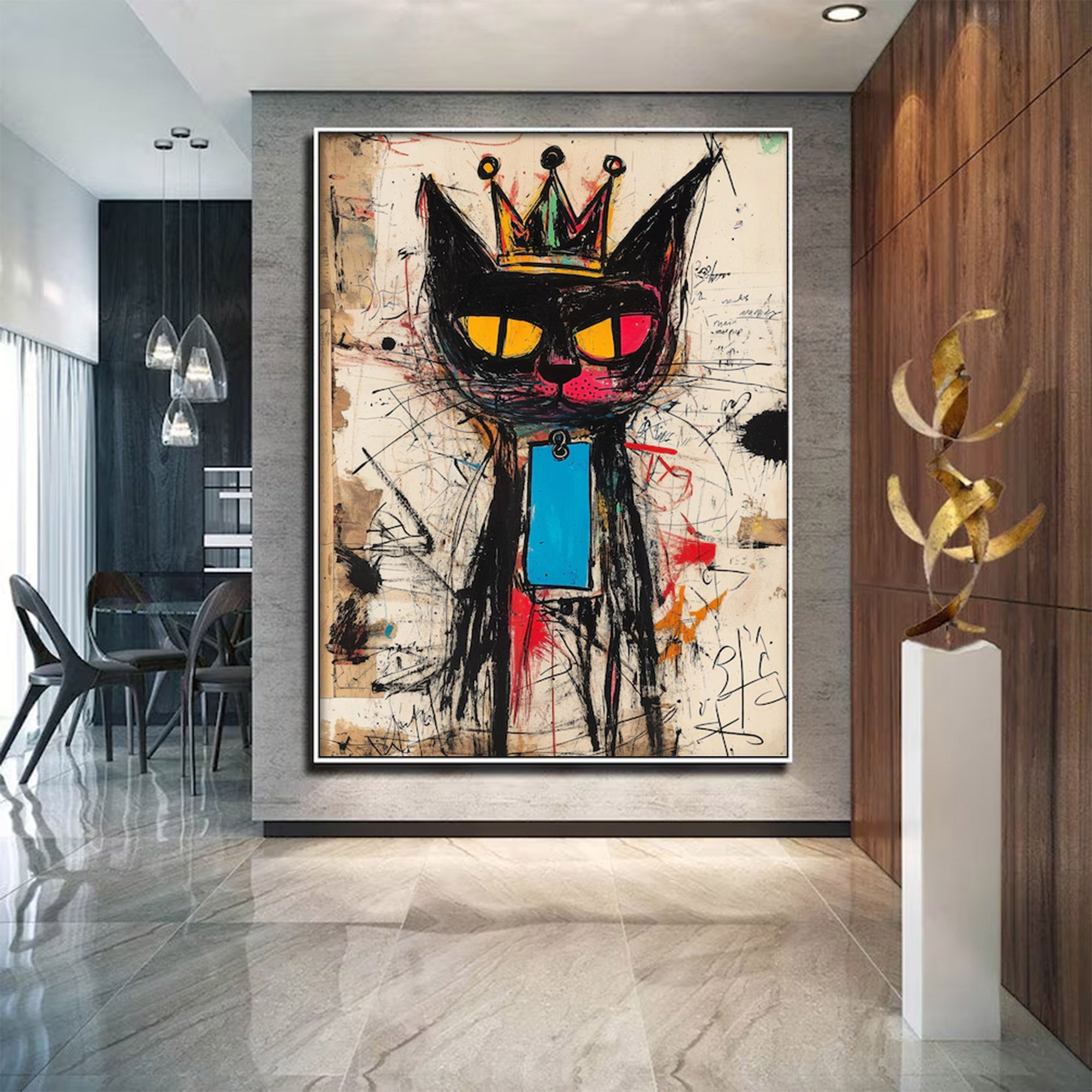 Large Contemporary Neutral Abstract Art | MuroArt #WGA 010
