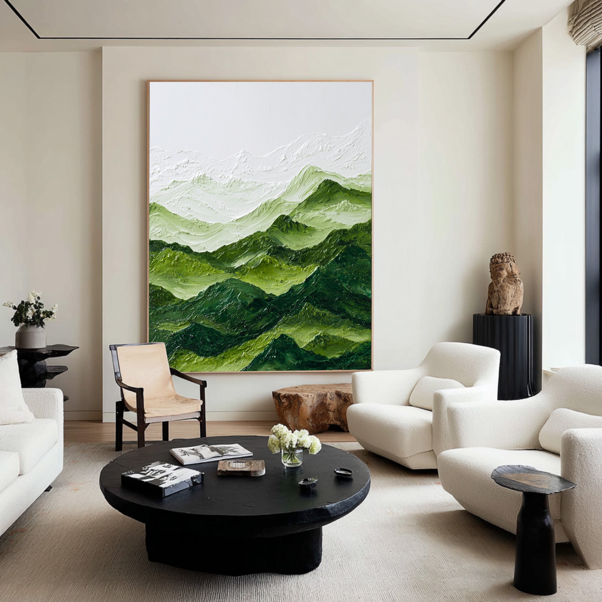 Large Contemporary Green Abstract Landscape | MuroArt #WAB 001