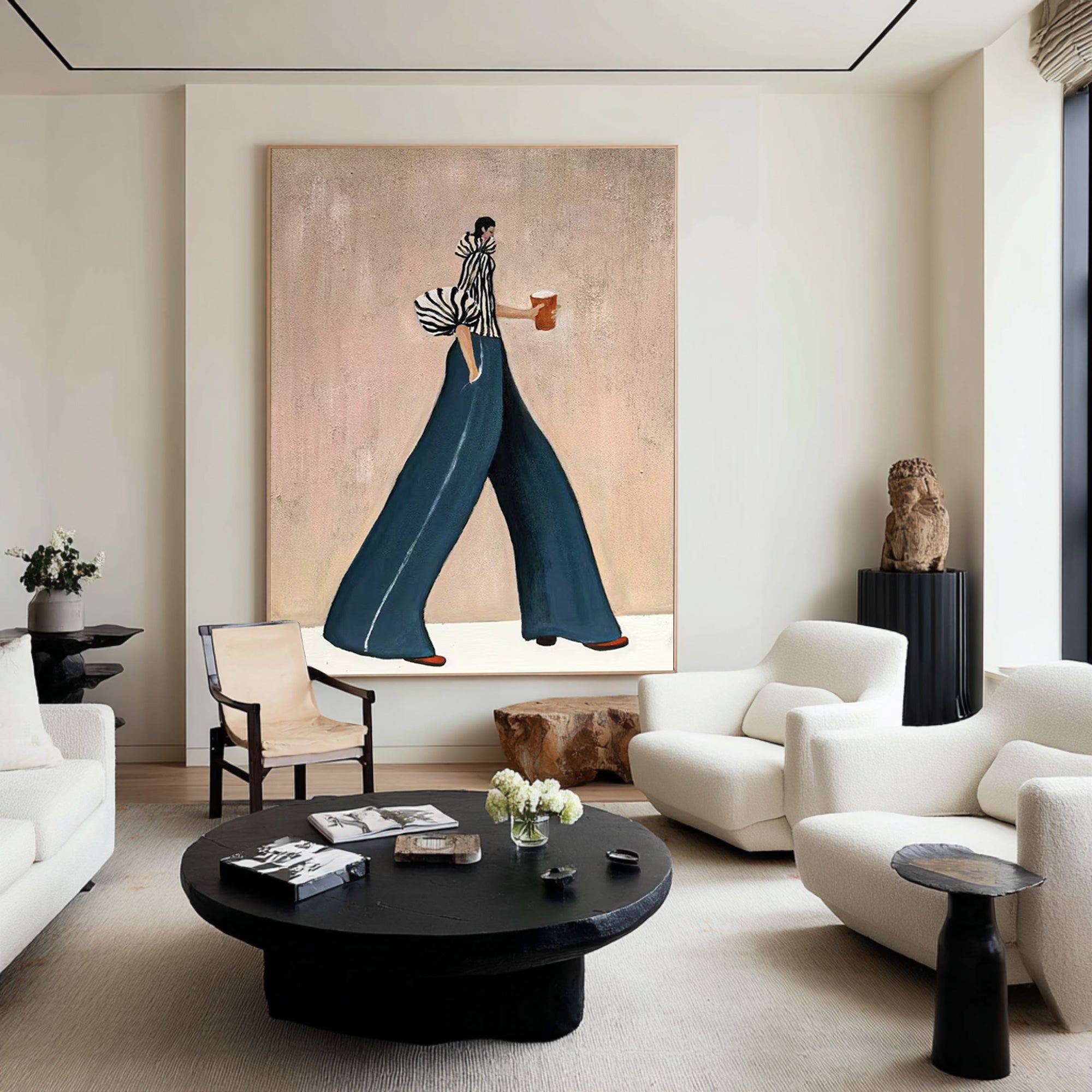Large Fashion Figure Painting Modern Minimalist Woman Wall Art