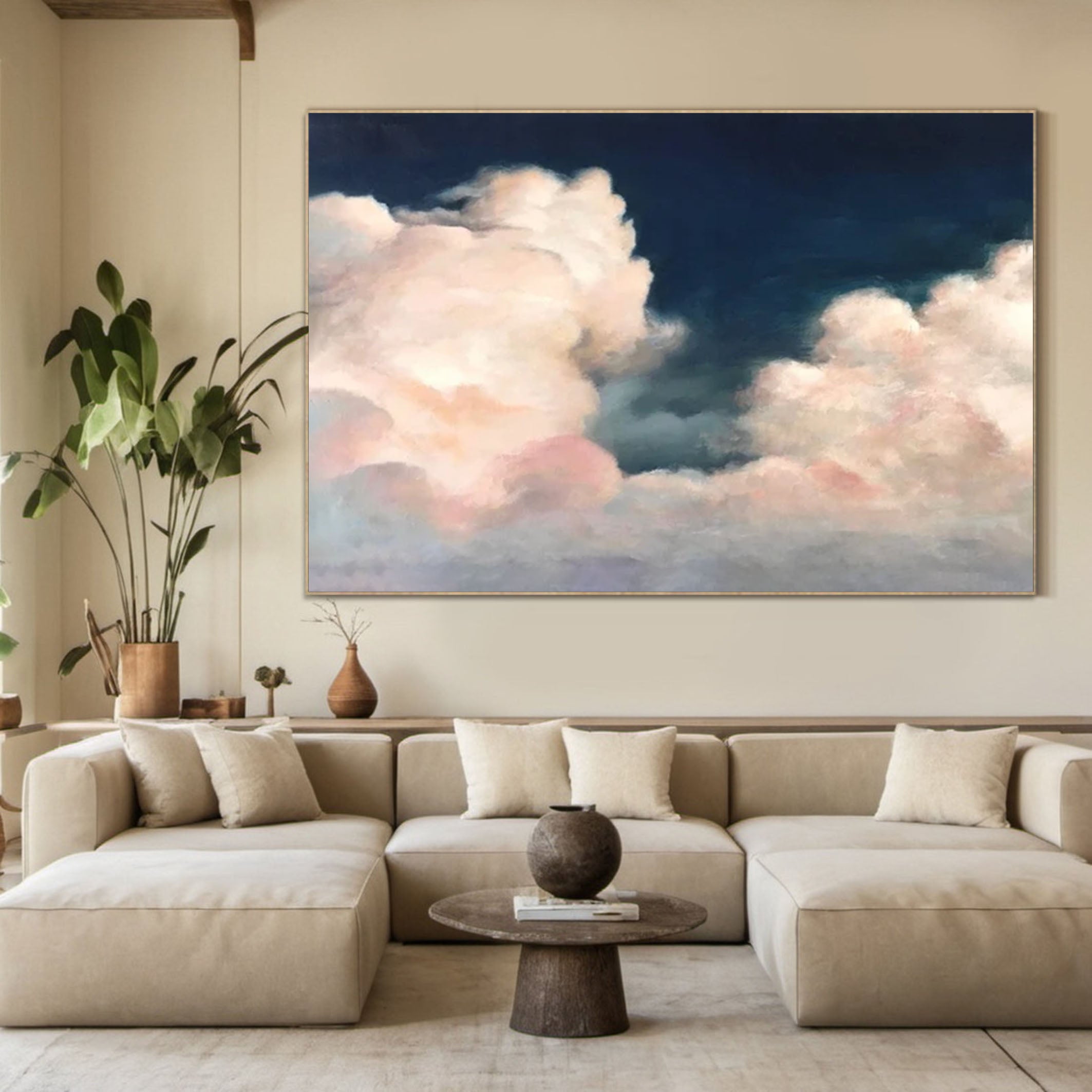 Ethereal Cloudscape Painting Elegant Wall Art for Living Spaces #SP 010