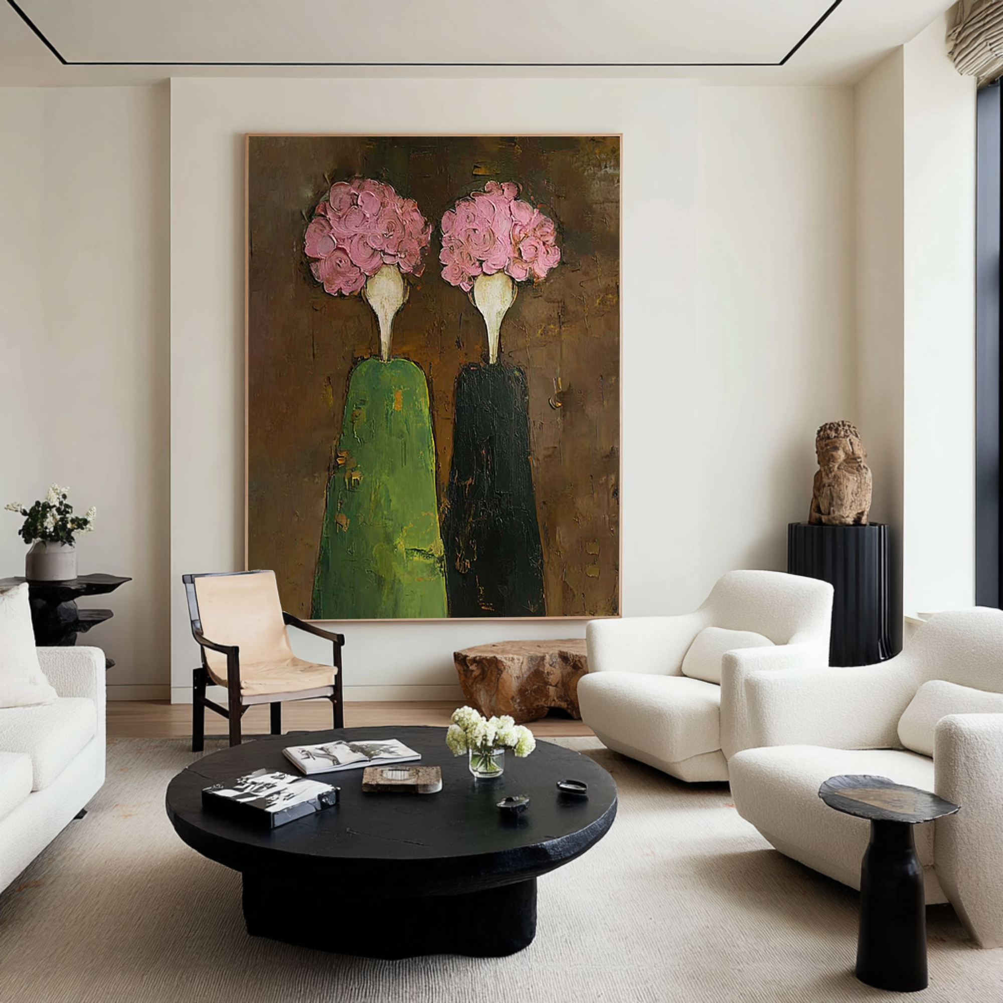 Large Contemporary Figurative Oil Painting on Canvas – Statement Wall Art for Entryway #WAC 043