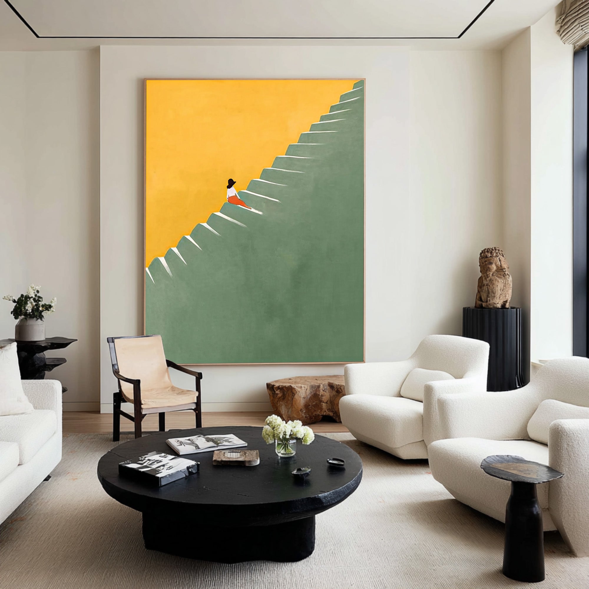 Large Minimalist Figure Abstract Oil Painting, Modern Statement Wall Art for Contemporary Interiors #WAC 011