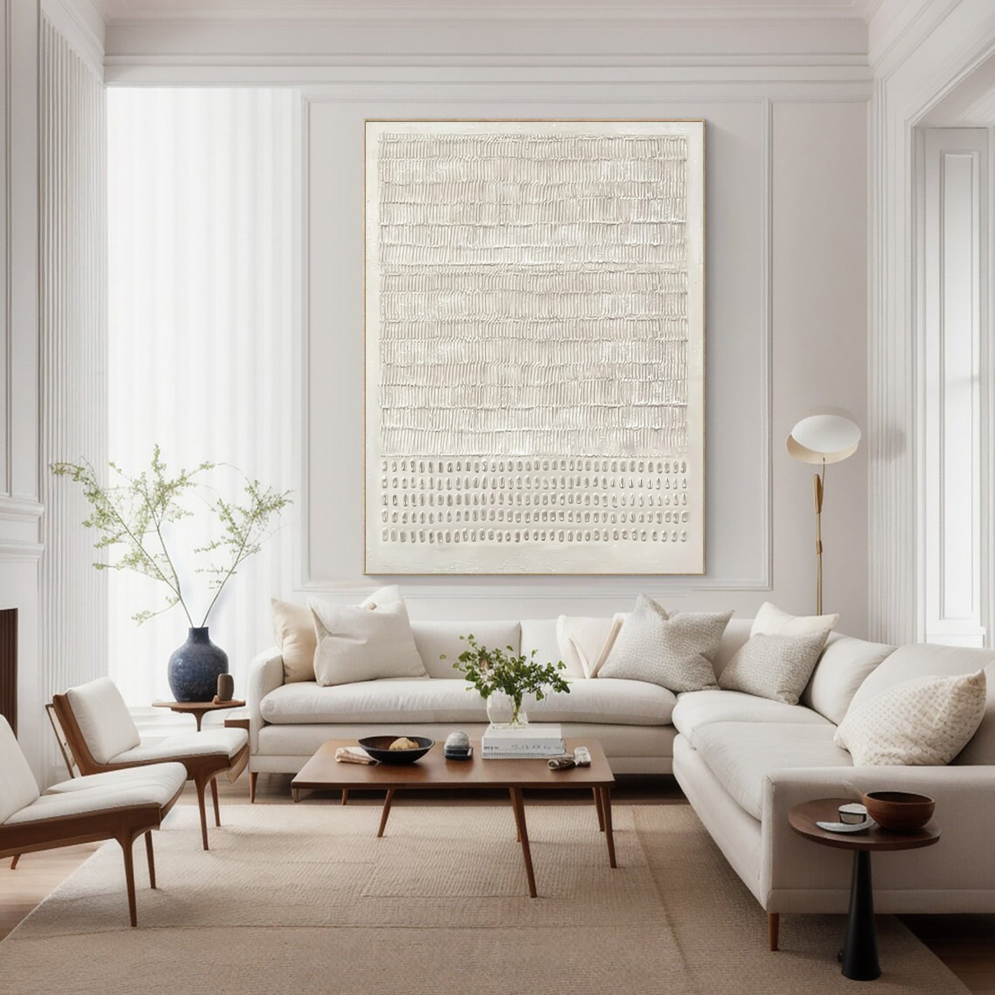 Modern Beige Textured Painting Statement Wall Decor #WG 043