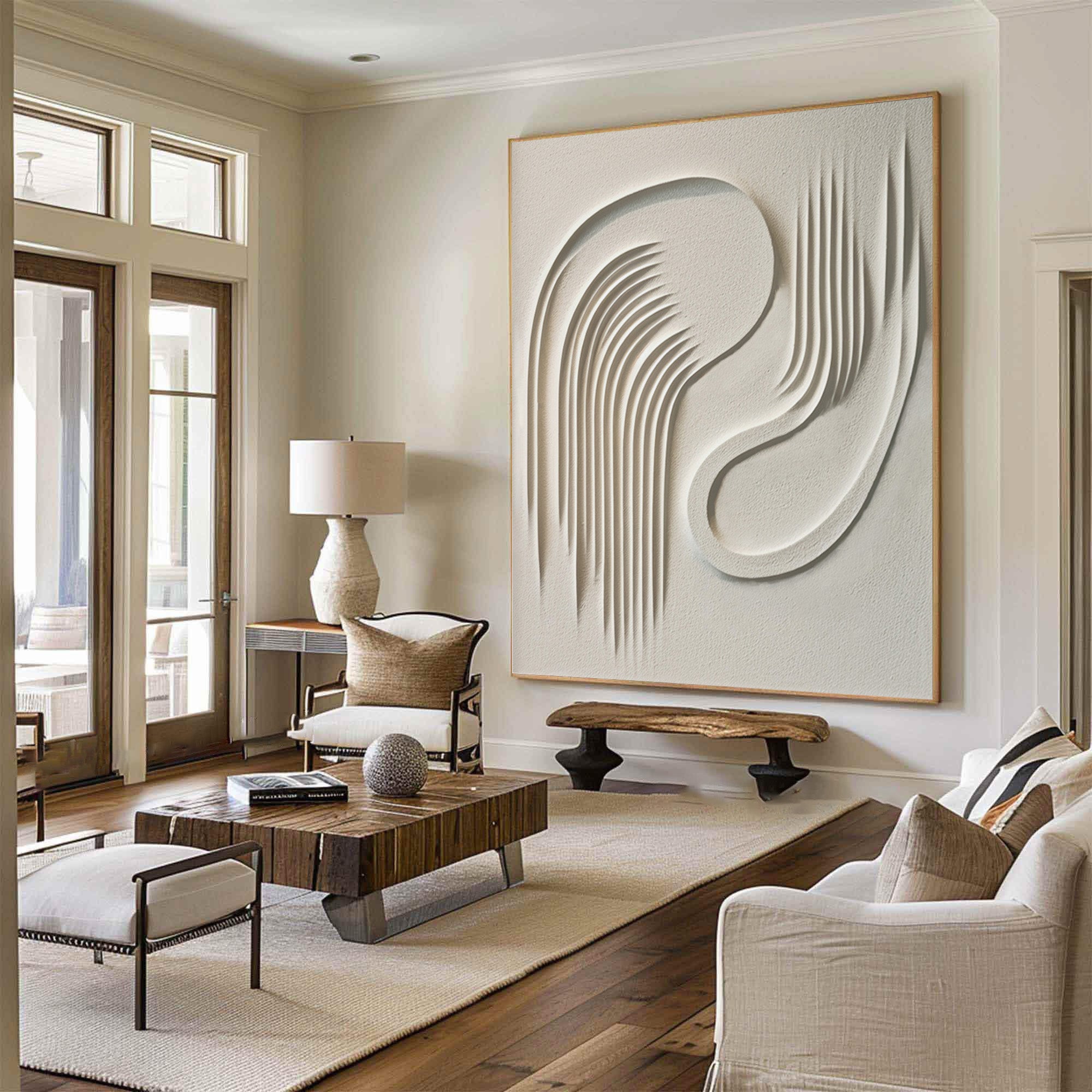 White Textured 3D Wall Art | Minimalist Modern Art #WG 093