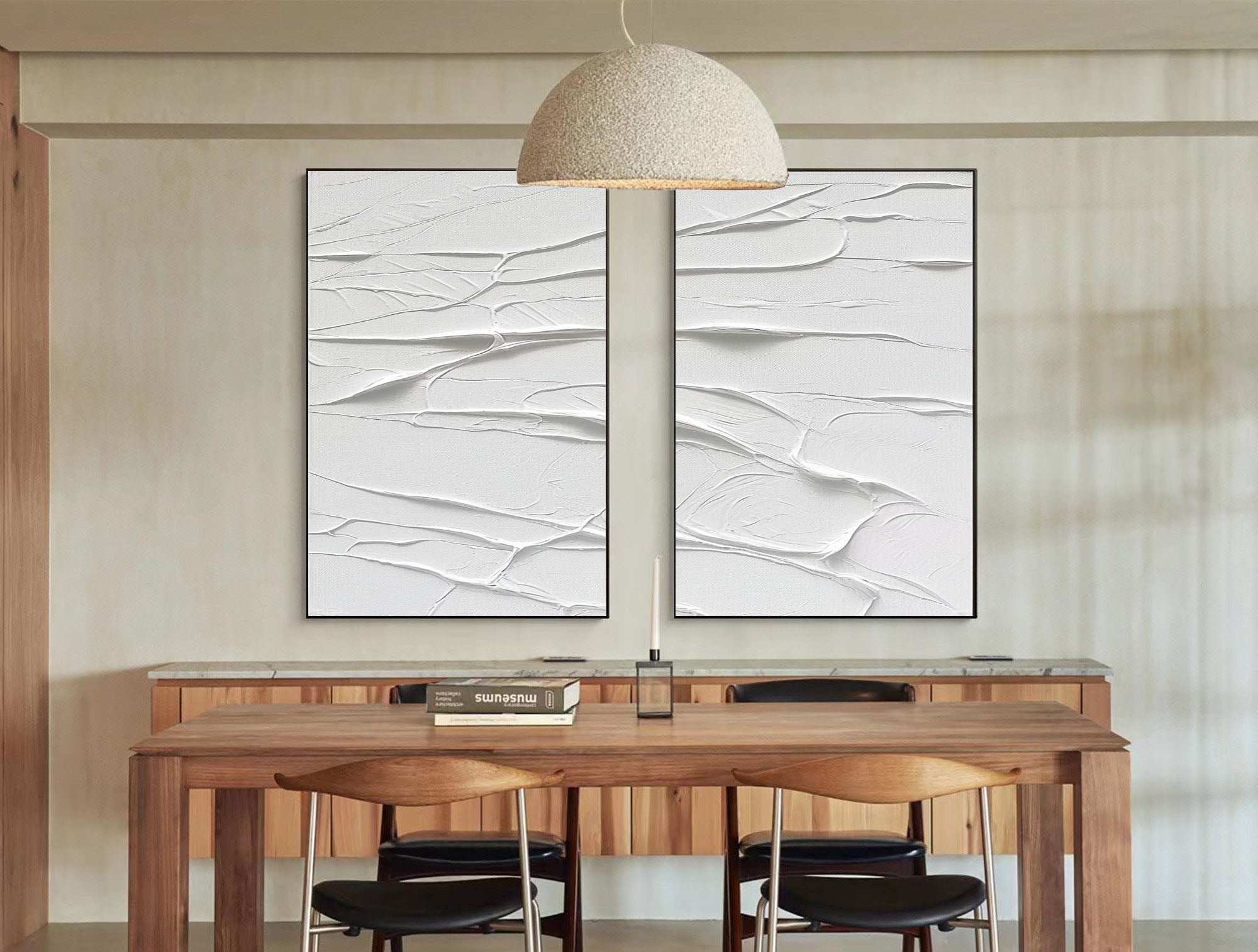 White Minimalist Painting Set Of 2 #WMS 026