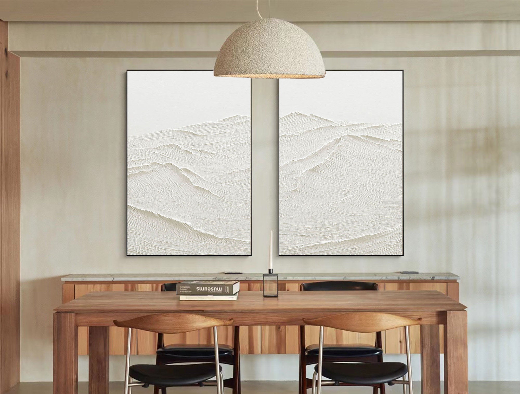 White Minimalist Painting Set Of 2 #WMS 010