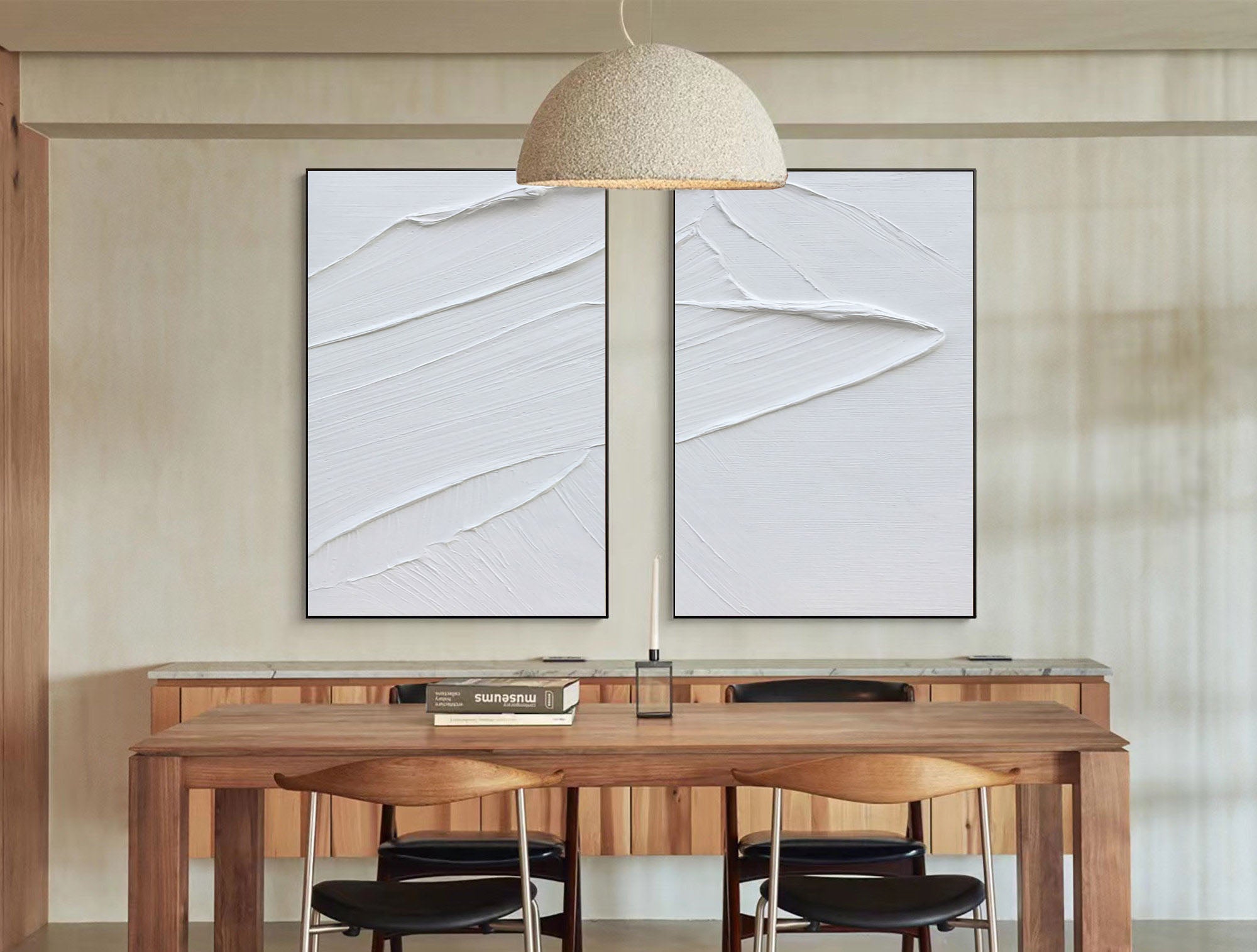 White Minimalist Painting Set Of 2 #WMS 008