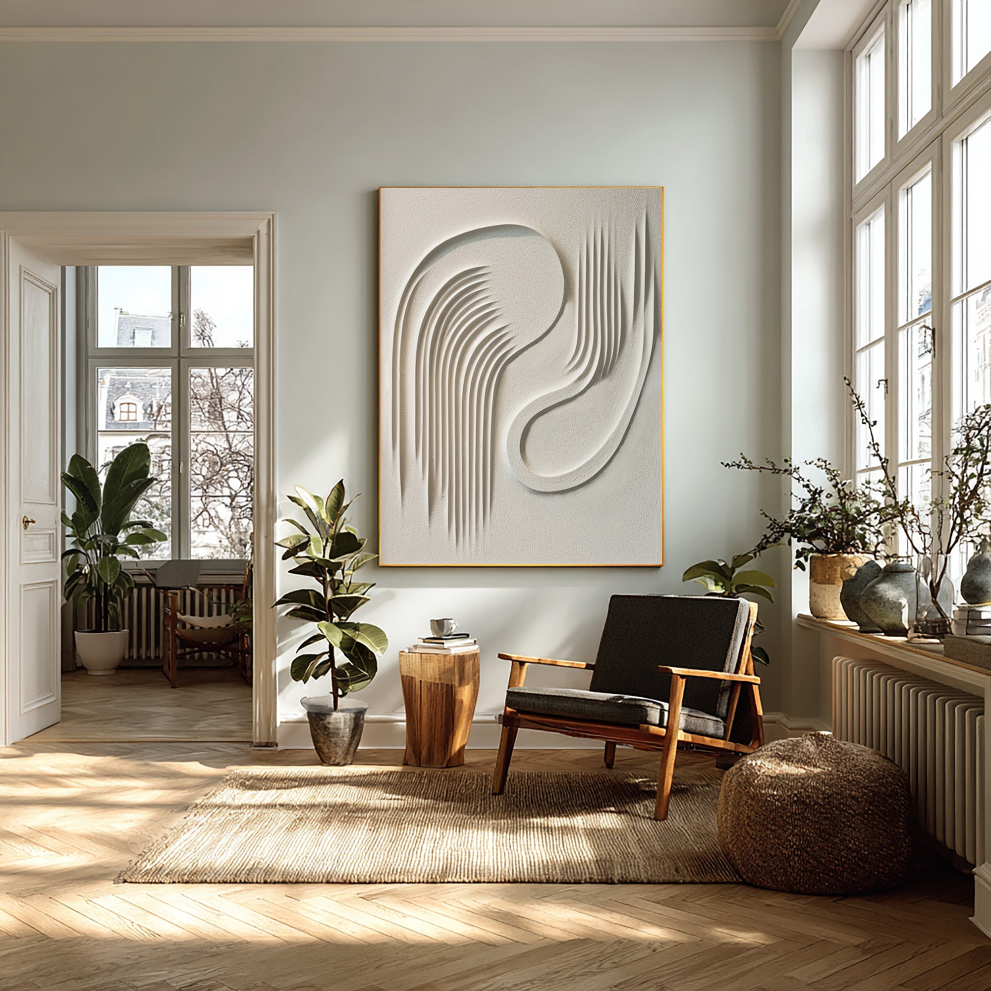 White Textured 3D Wall Art | Minimalist Modern Art #WG 093