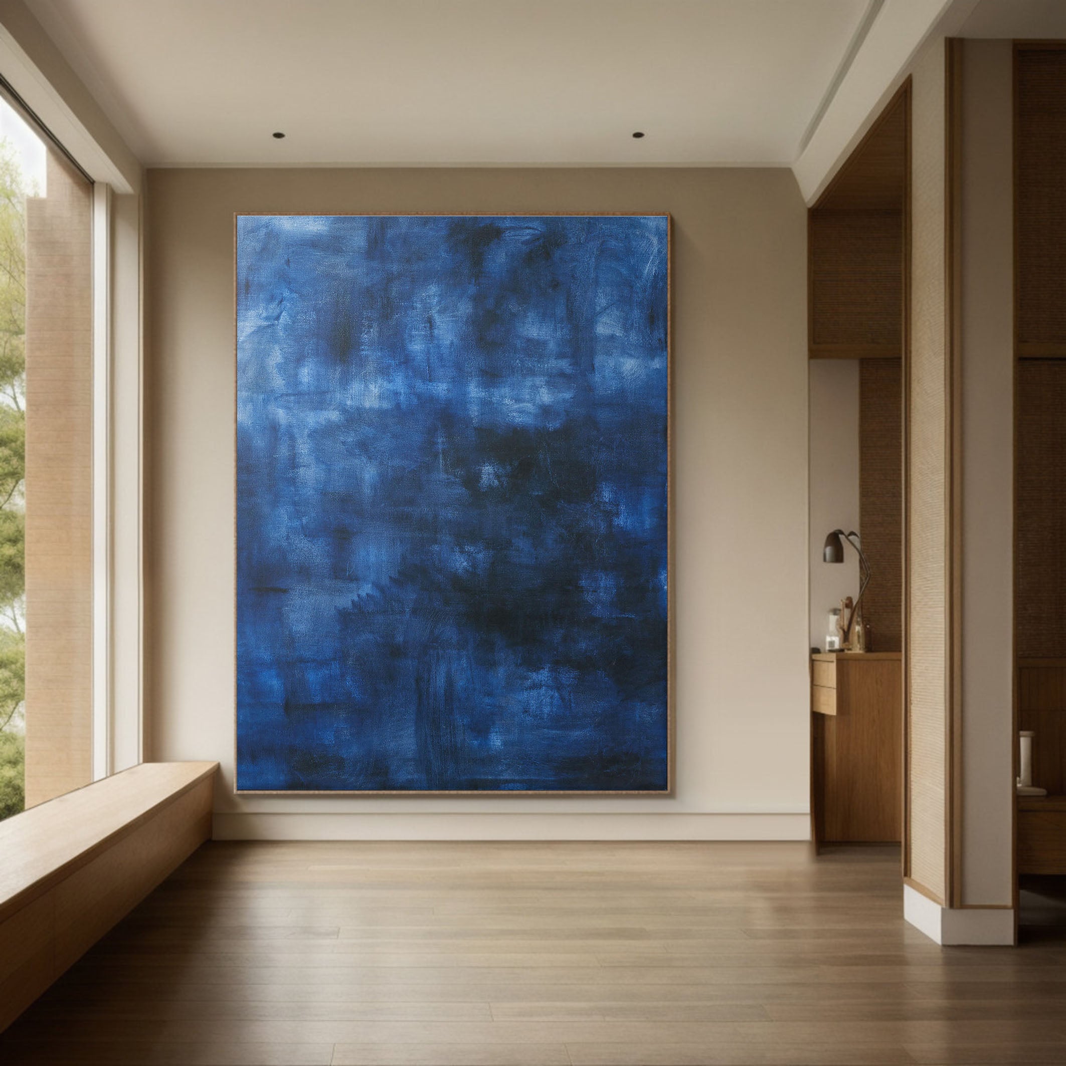 Atmospheric Blue Abstraction, Contemporary Wall Decor #BGA 094