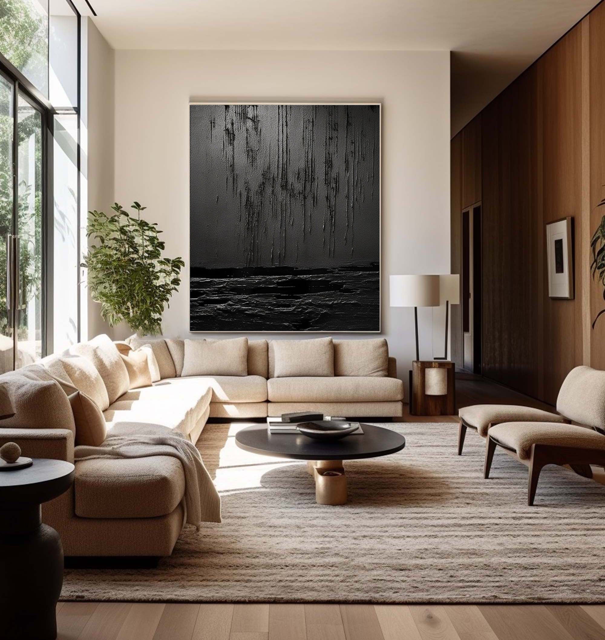 Black Minimalist Painting #BM 019