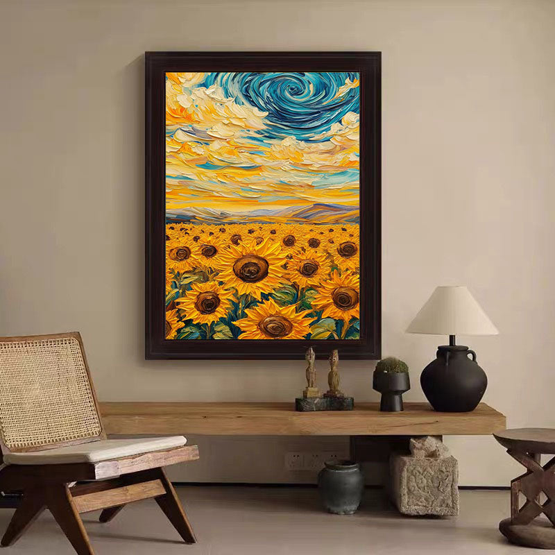 Sunflowers under Starry Sky, A Van Gogh Inspired Canvas #BGA 082