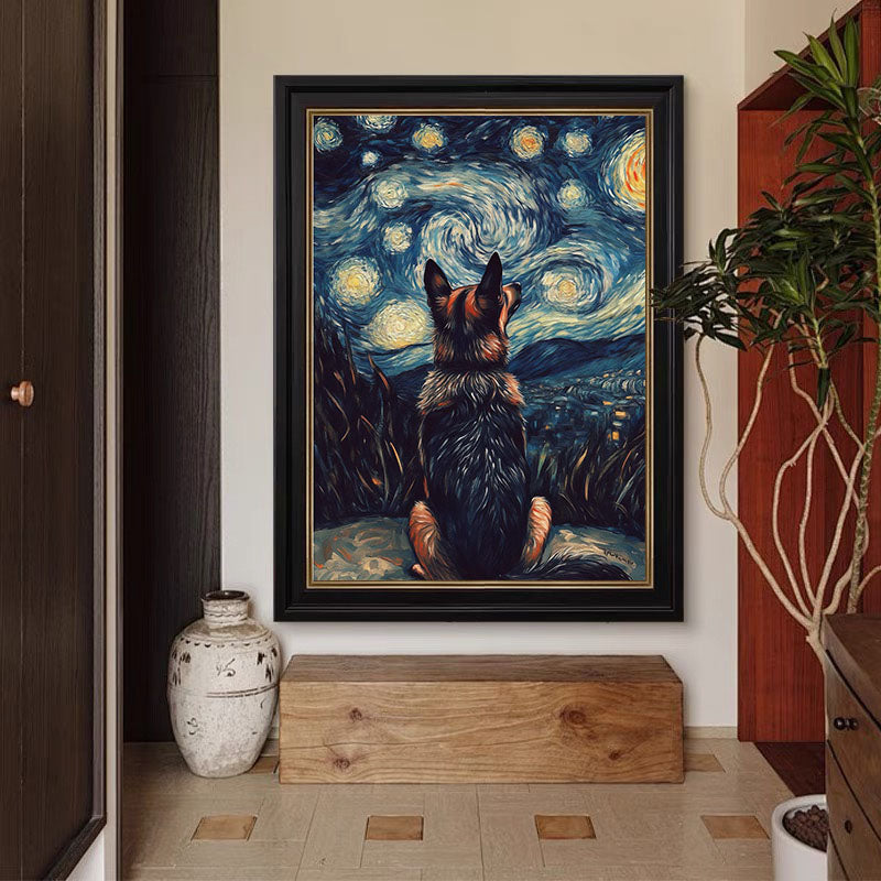 Starry Night Watch, Homage to Van Gogh, Contemporary Wall Art #BGA 076