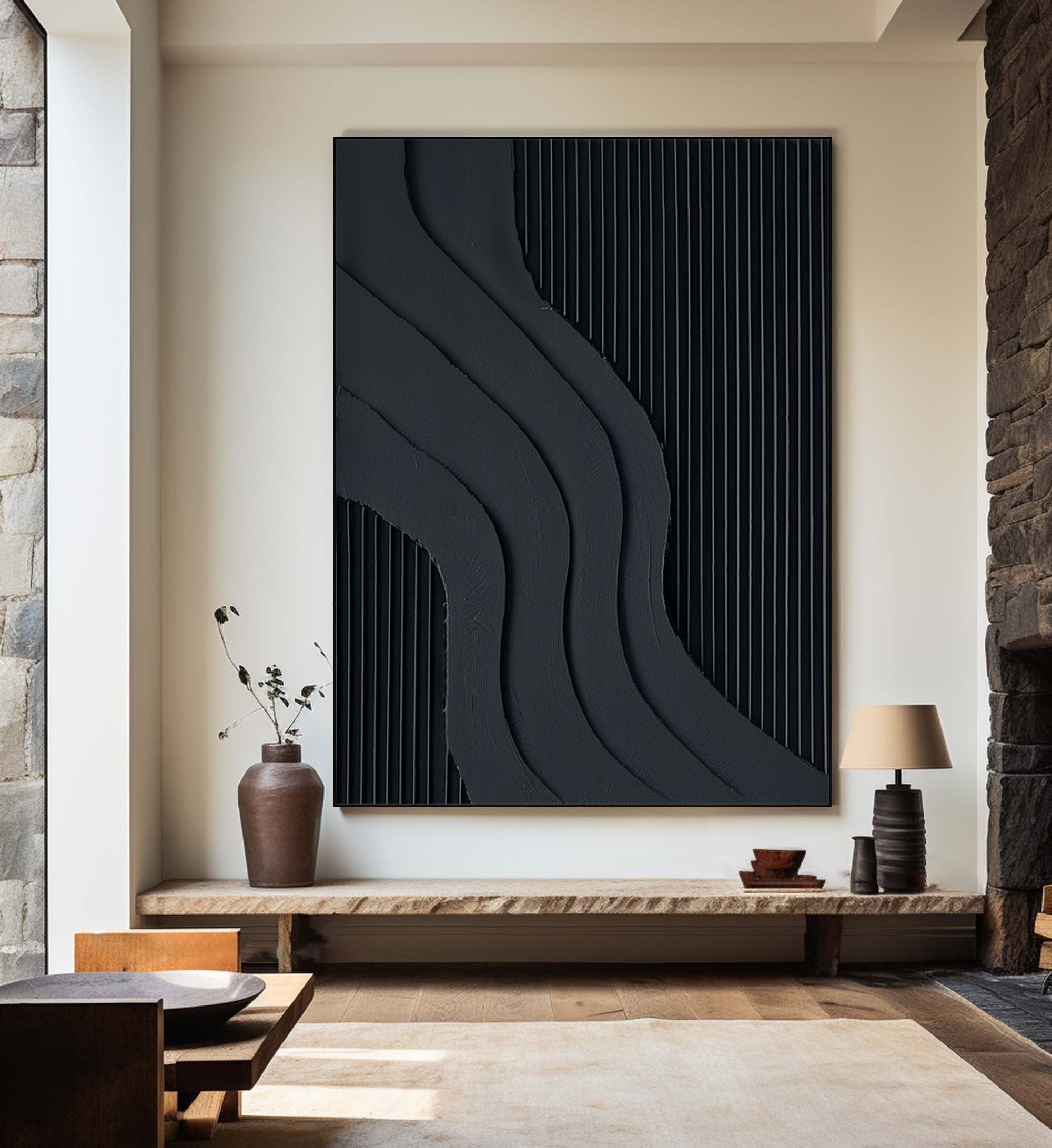 Black Minimalist Painting #BM 050