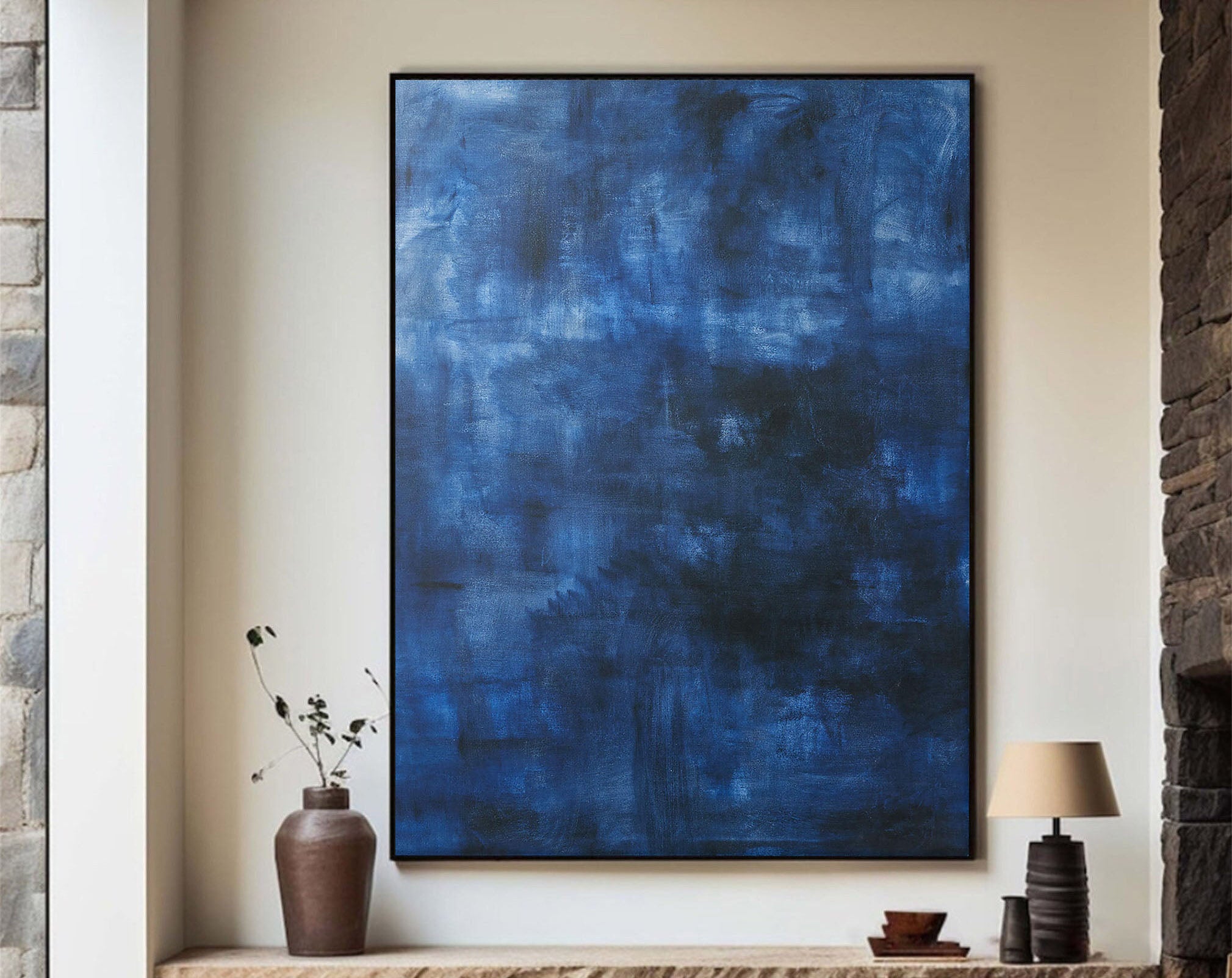 Atmospheric Blue Abstraction, Contemporary Wall Decor #BGA 094