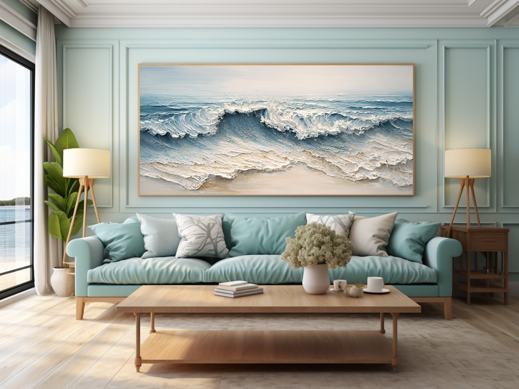 Contemporary Seascape Art for Coastal Modern Homes #WG 007