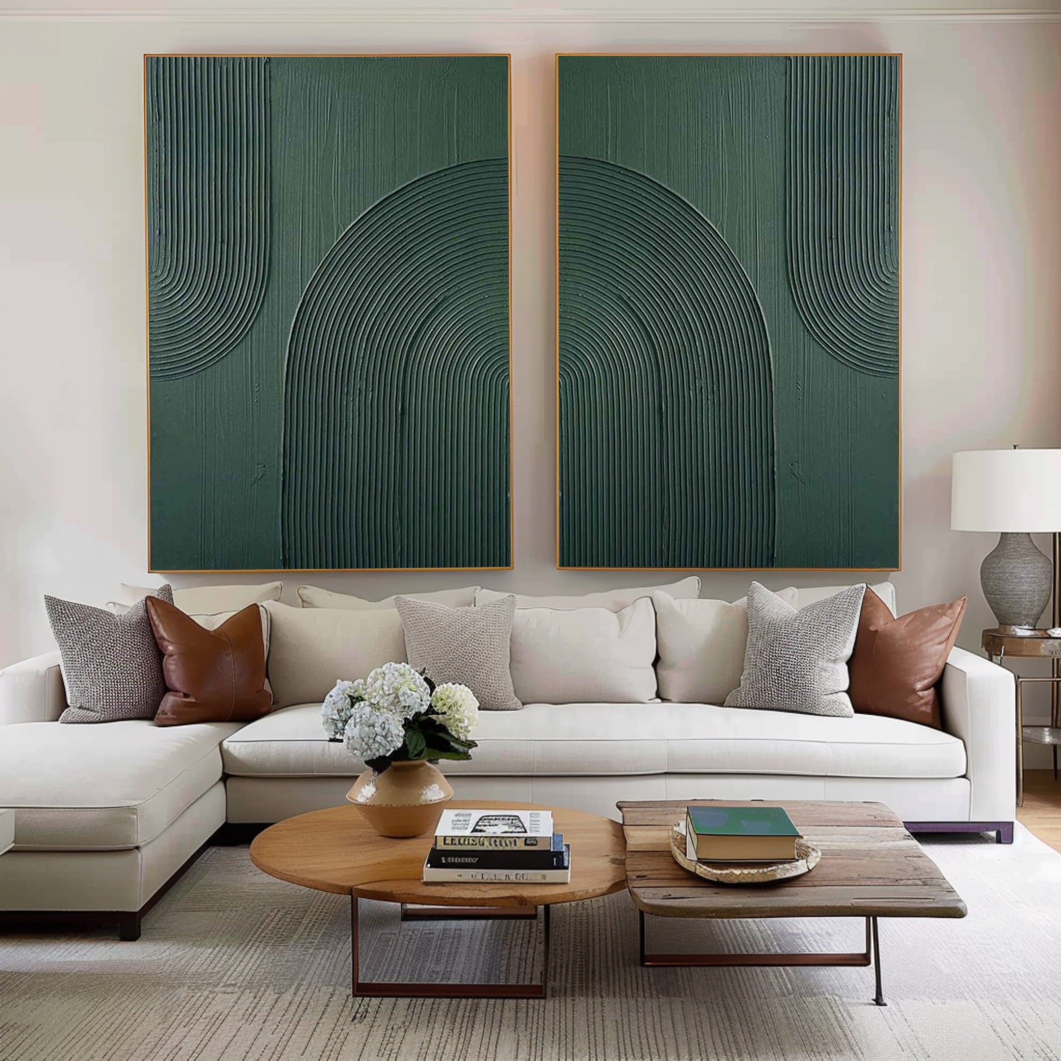 Green Minimalist Painting Set Of 2 #GMS 002