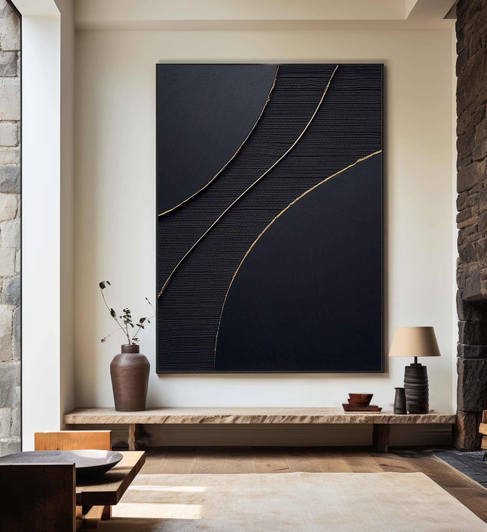 Black Minimalist Painting #BM 021