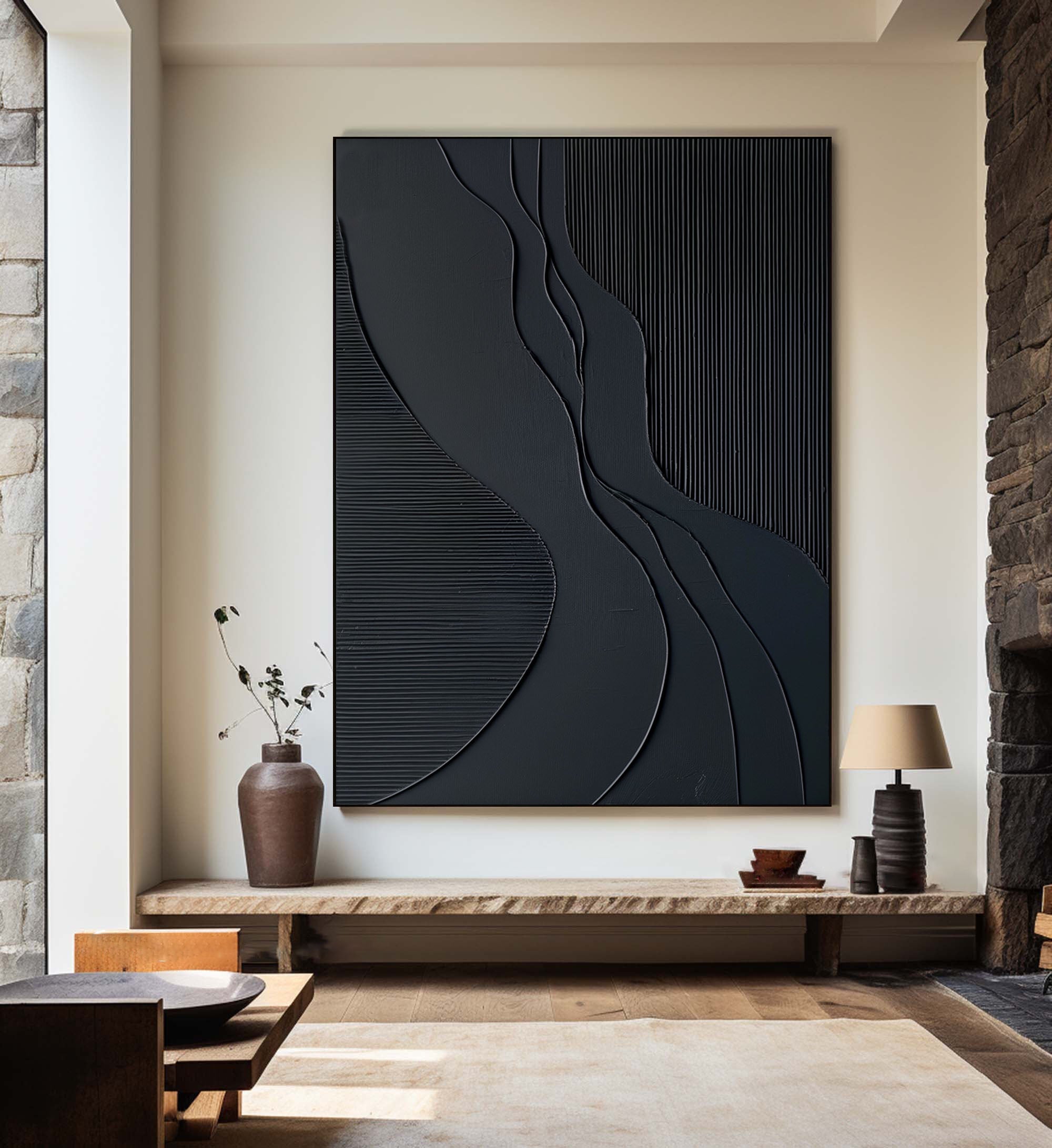 Black Minimalist Painting #BM 054