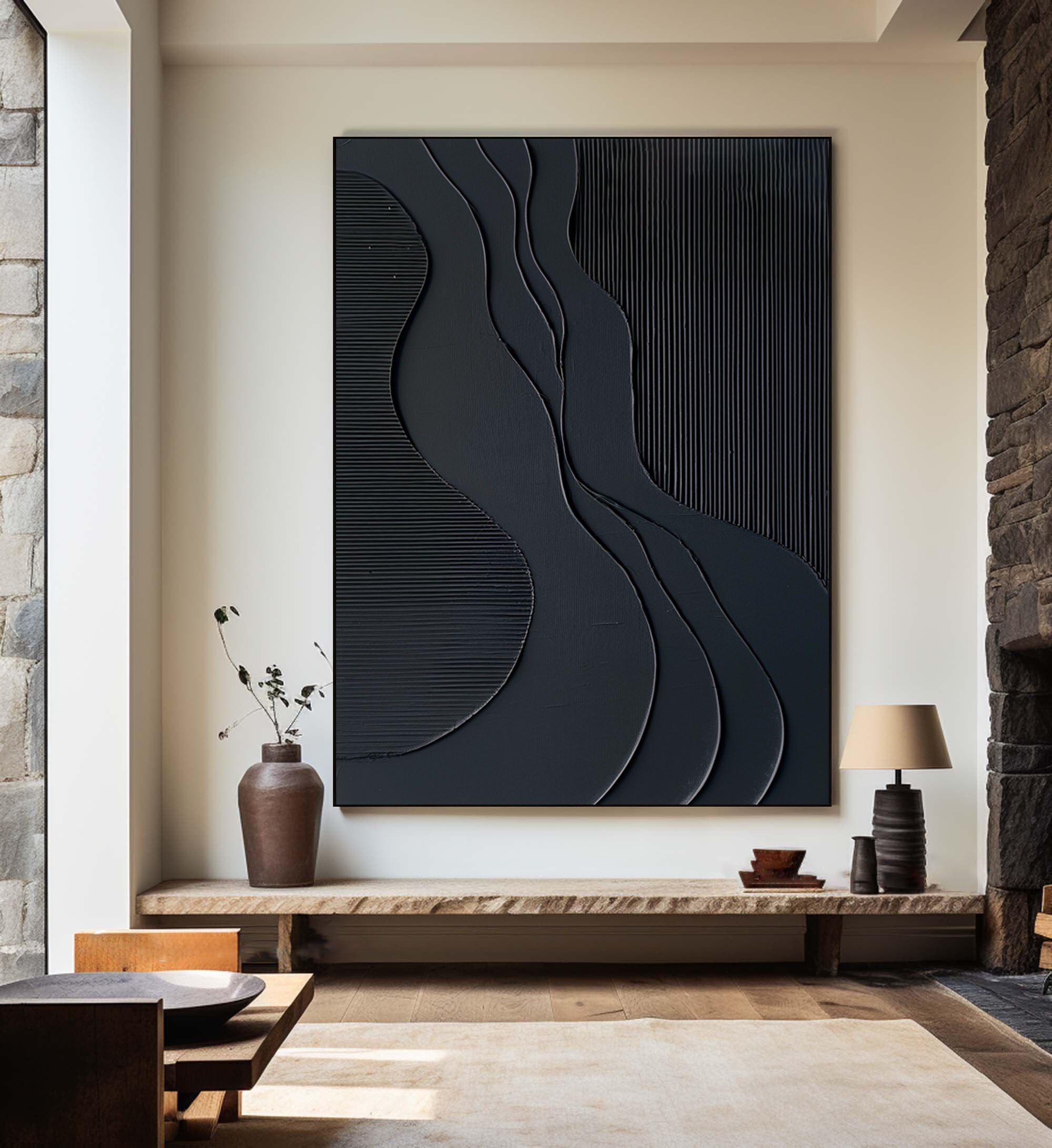 Black Minimalist Painting #BM 053