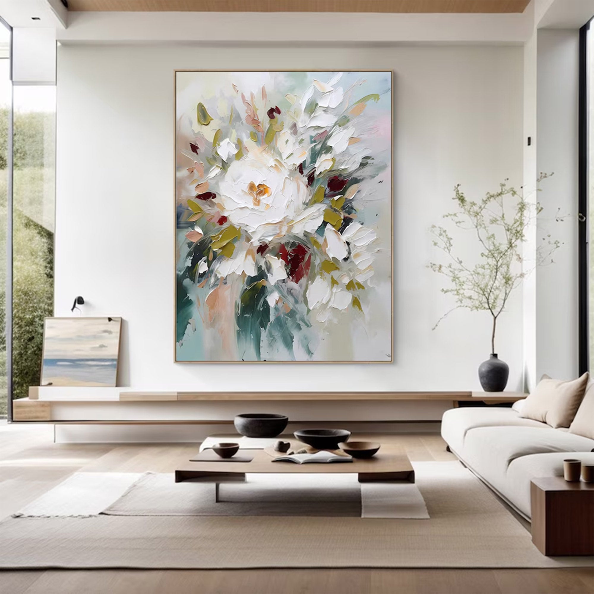Abstract White Large Impasto Art | MuroArt #WG 105
