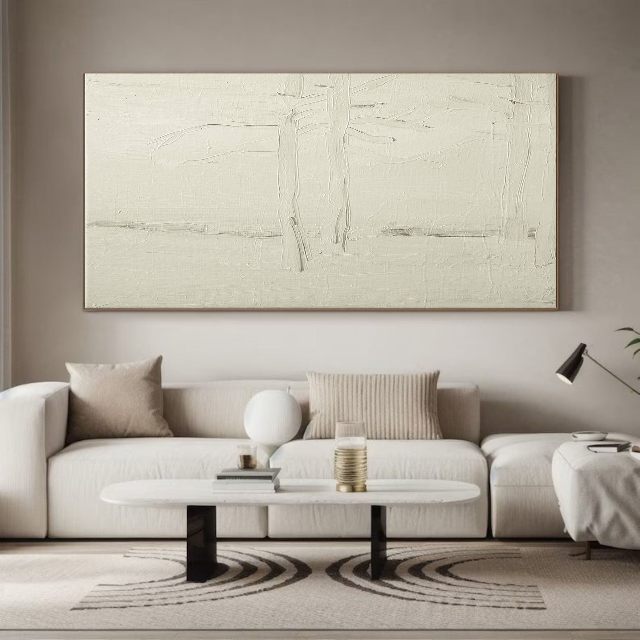 White Relief with Subtle Linear Impressions, Textured Canvas #BGA 114