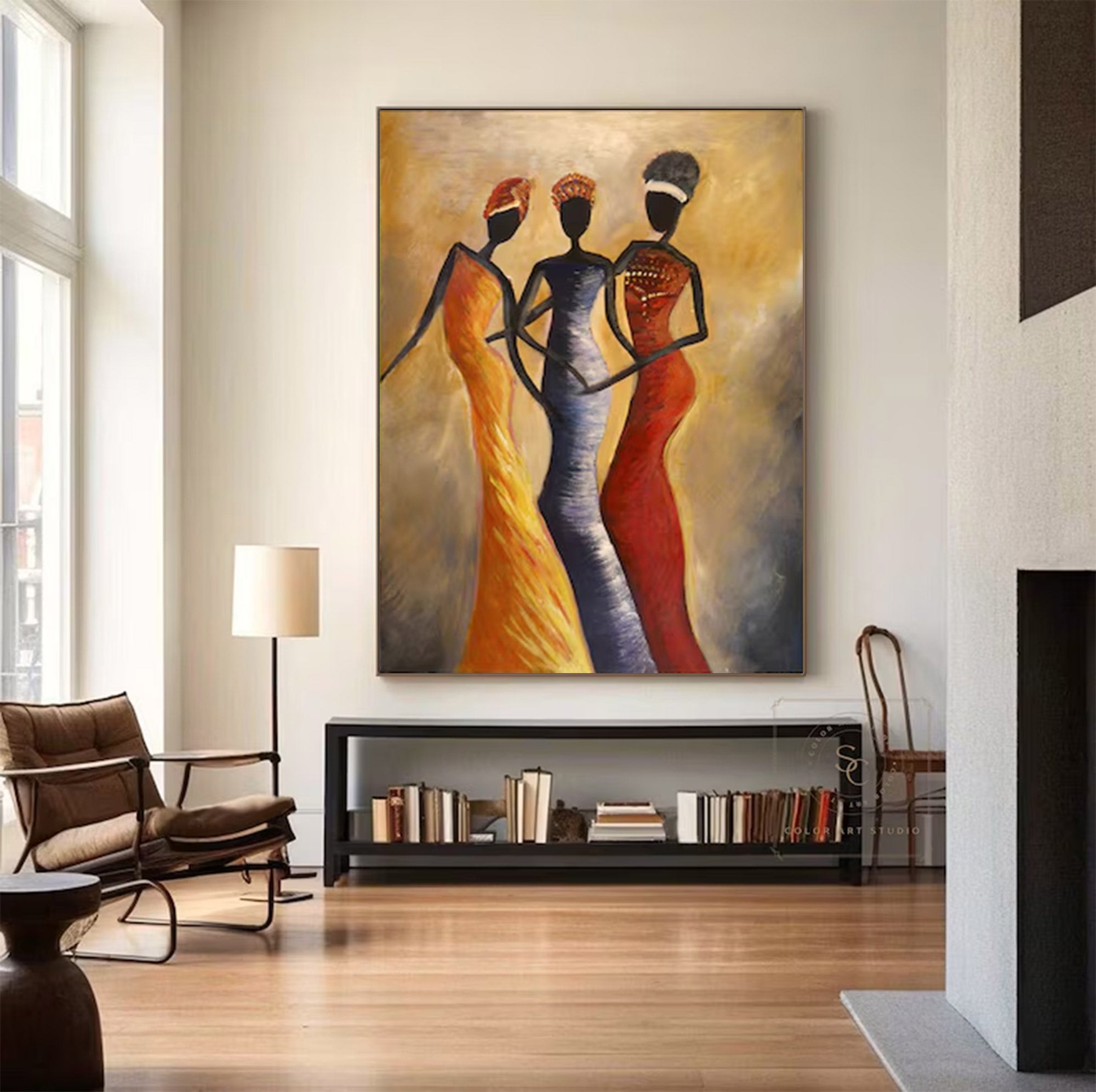 Large Figurative Women In Dresses | MuroArt #WGA 014