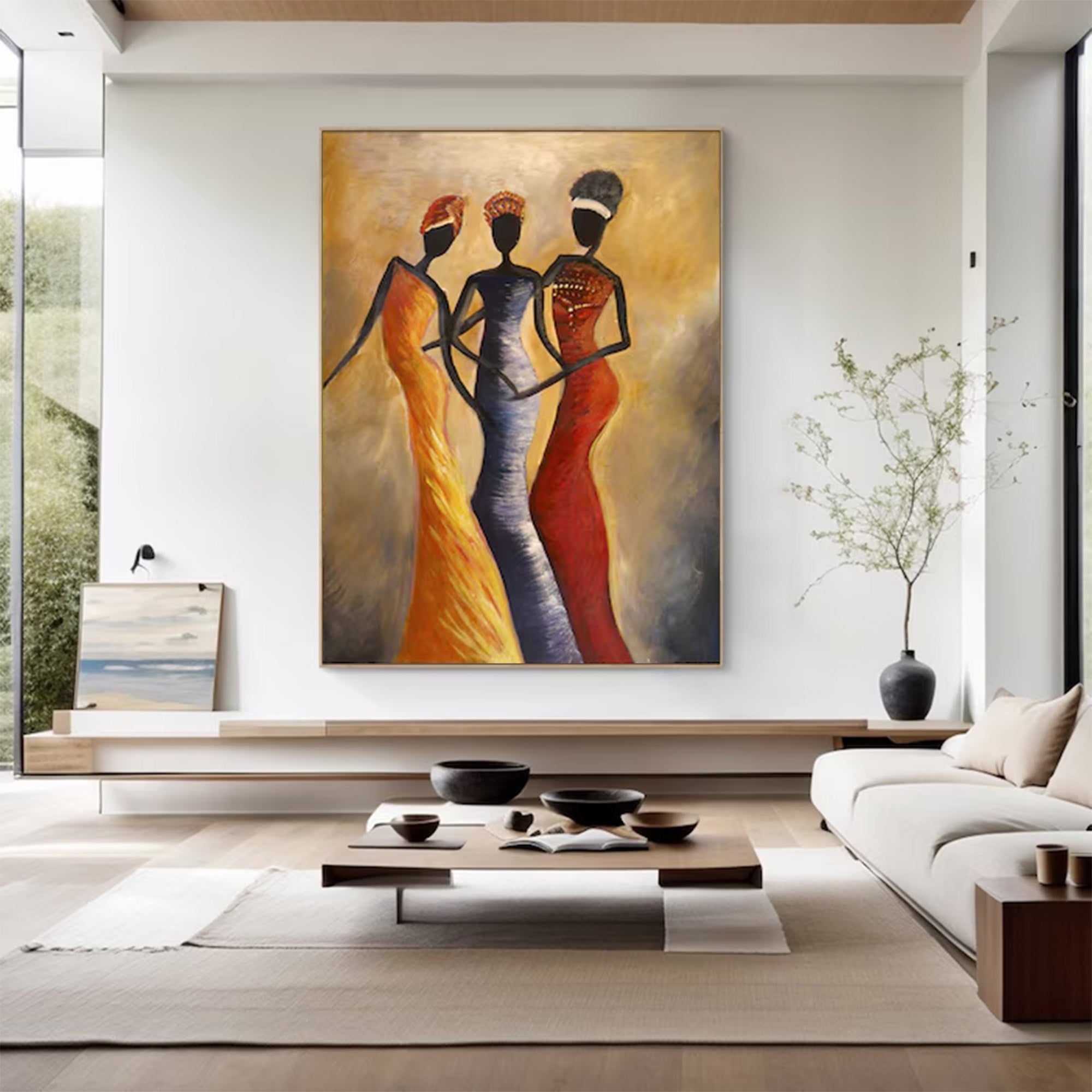 Large Figurative Women In Dresses | MuroArt #WGA 014