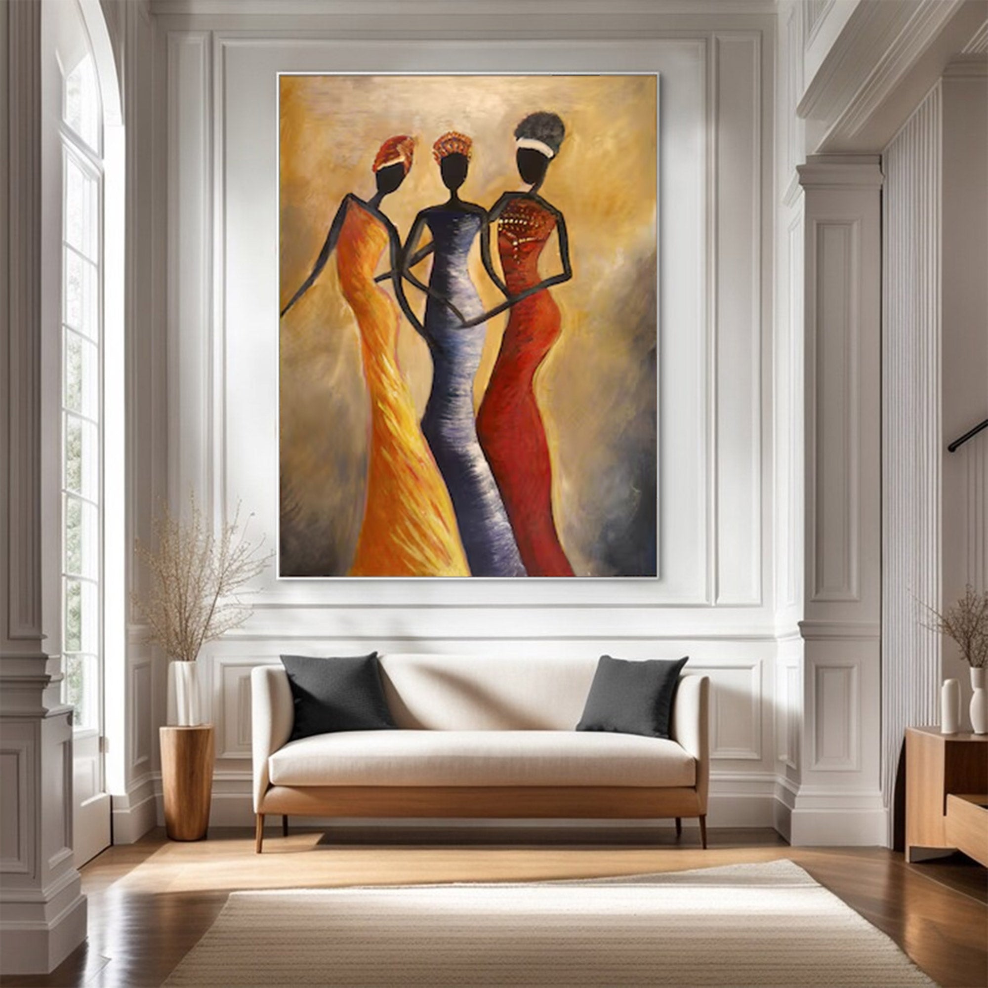 Large Figurative Women In Dresses | MuroArt #WGA 014