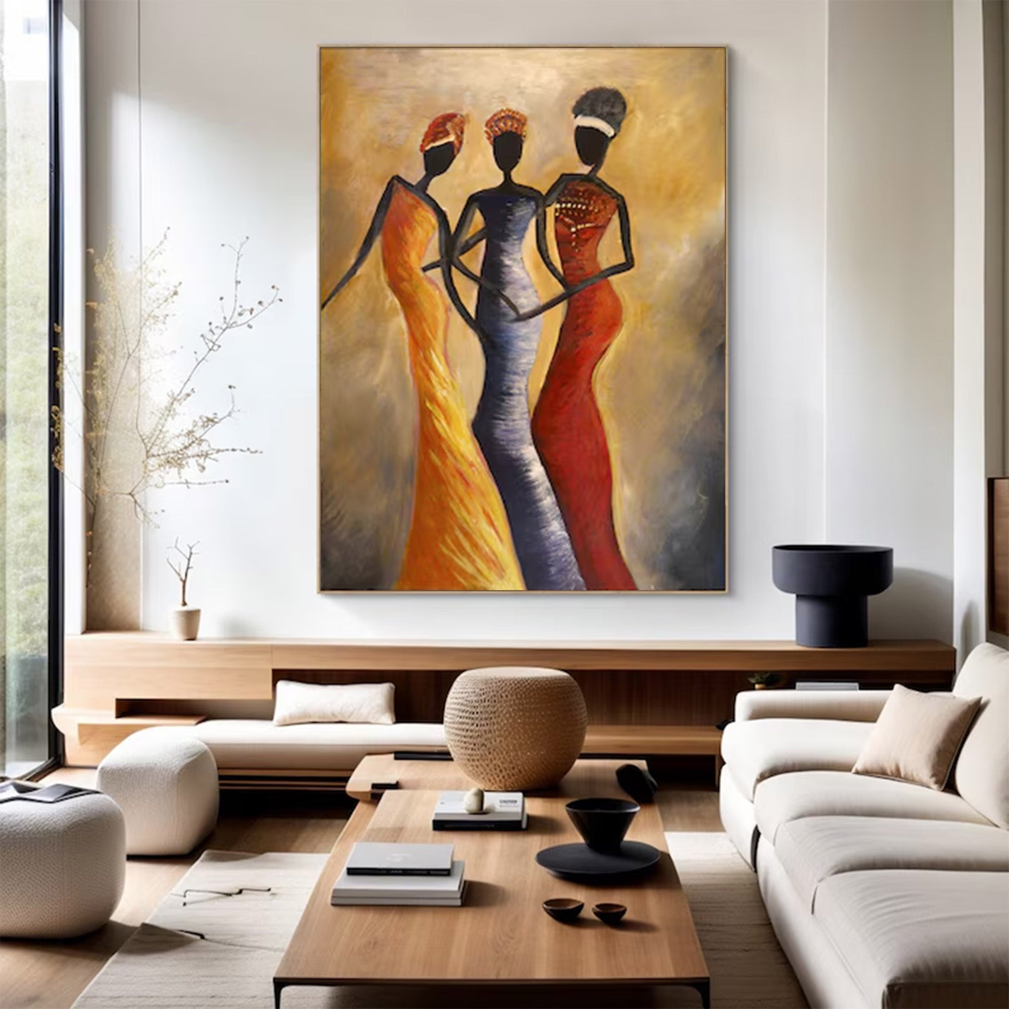Large Figurative Women In Dresses | MuroArt #WGA 014