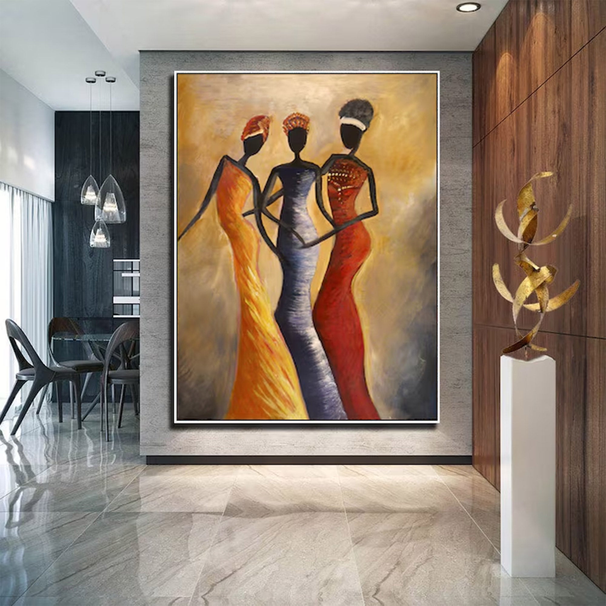 Large Figurative Women In Dresses | MuroArt #WGA 014
